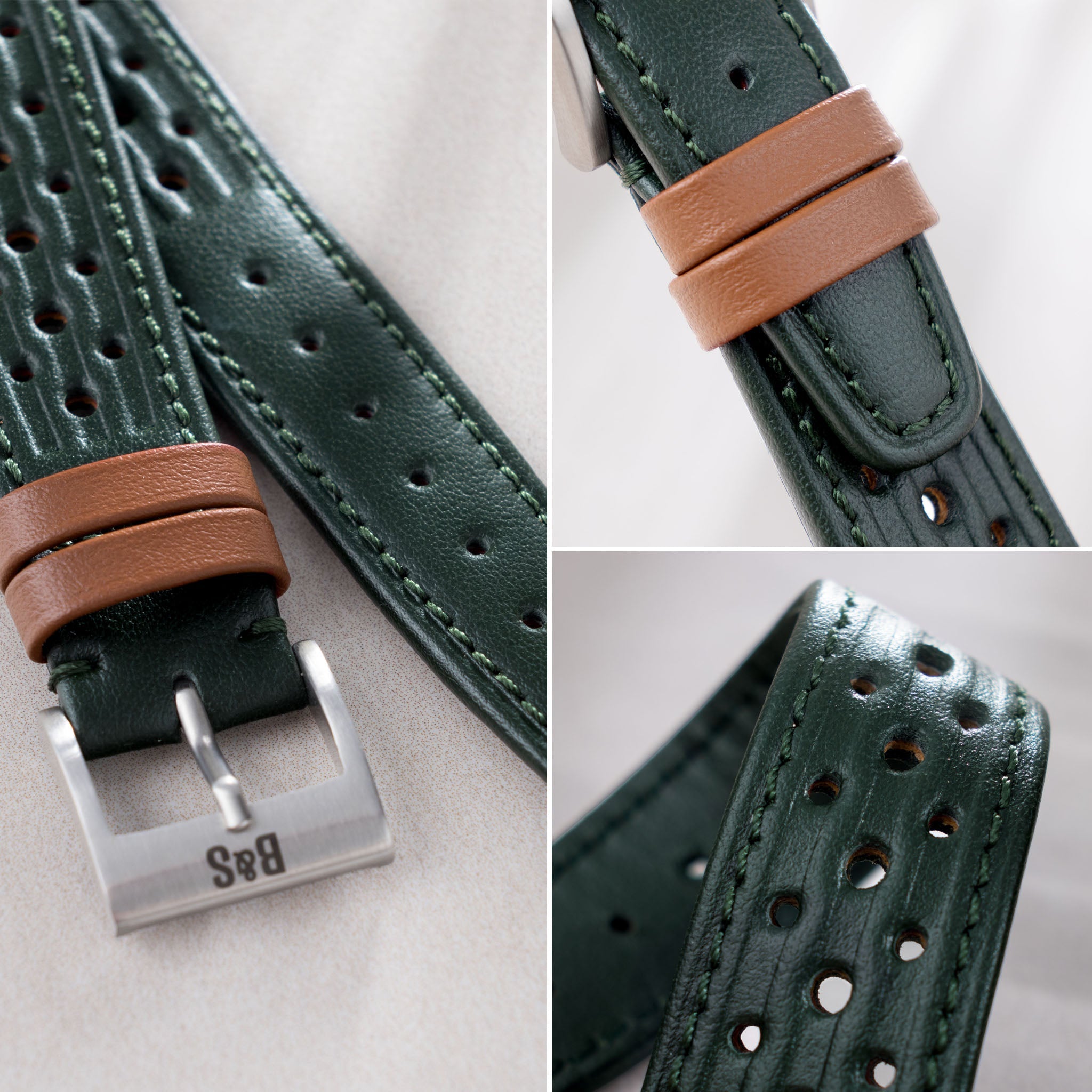 British Racing Green Leather Watch Strap - Jubilee Edition - Lengte Lang