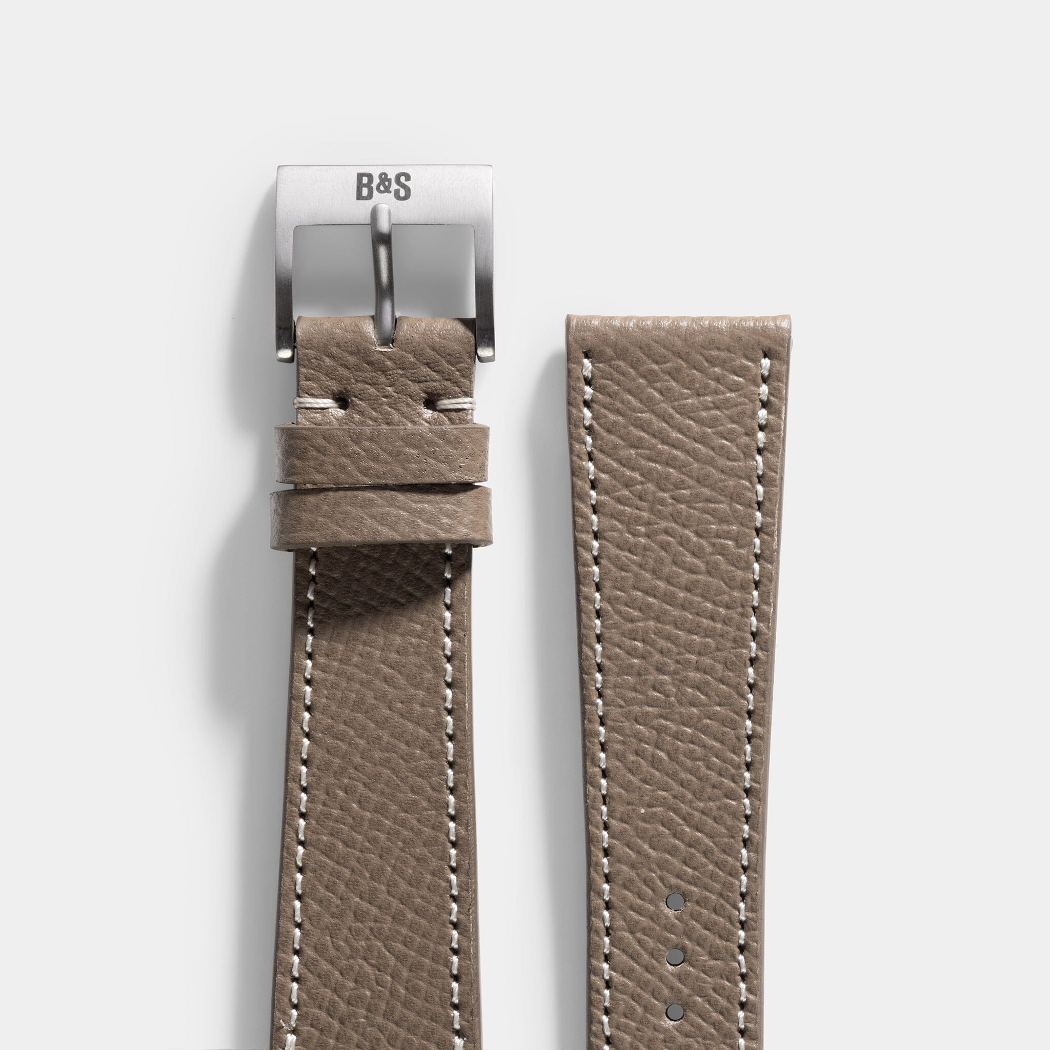 Epsom Taupe Grey Leren Horlogeband