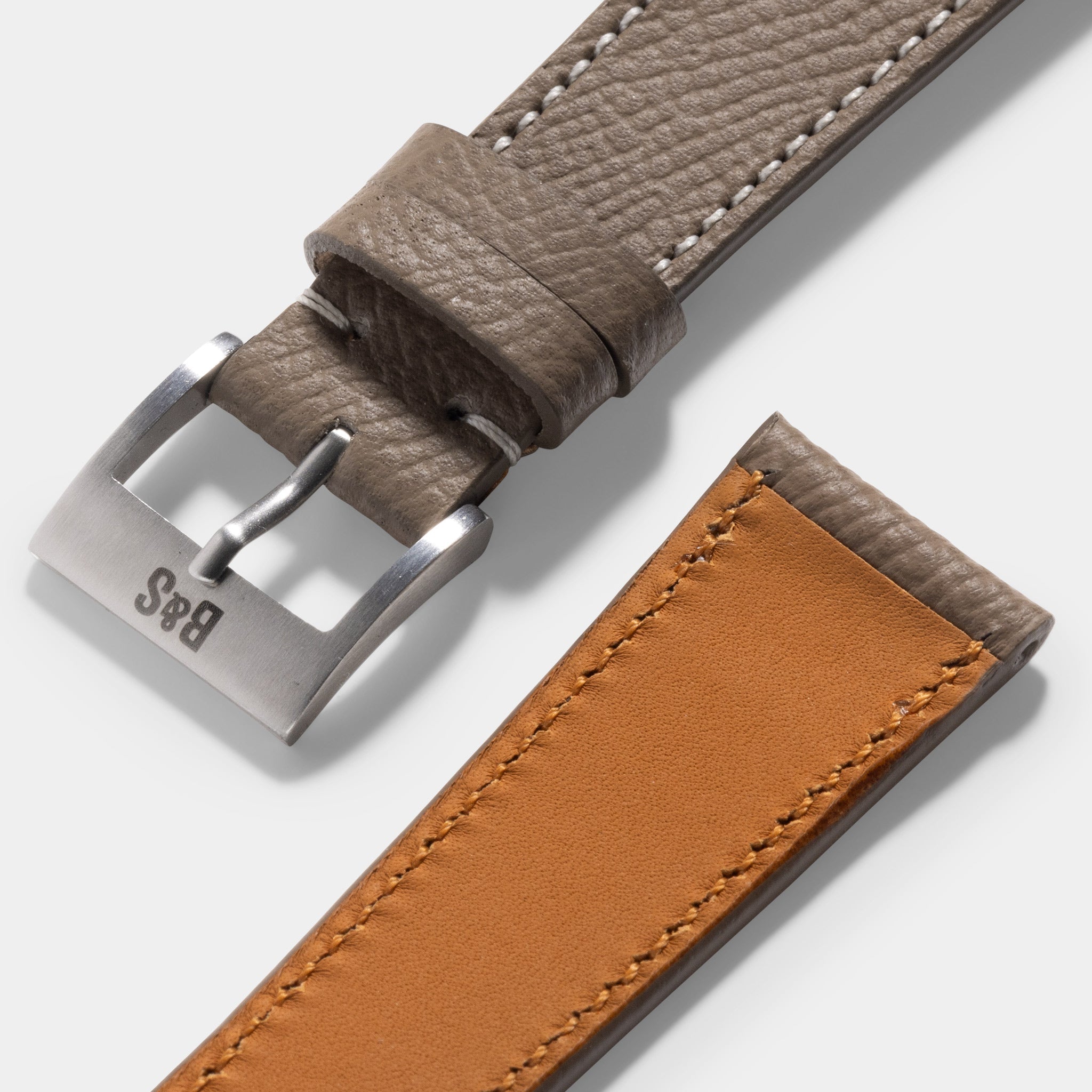 Epsom Taupe Grey Leren Horlogeband