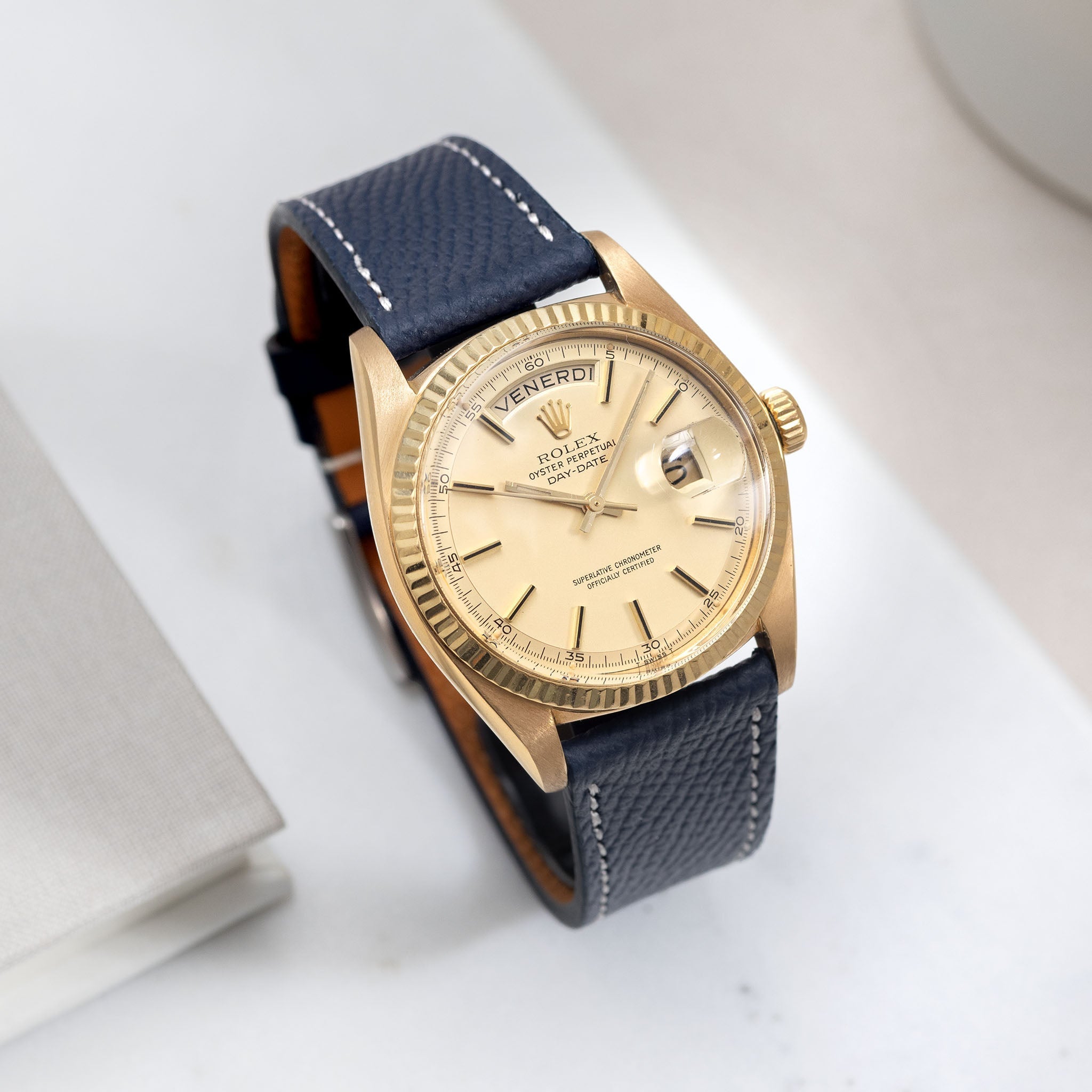 Marston Calf Dark Blue Leather Watch Strap