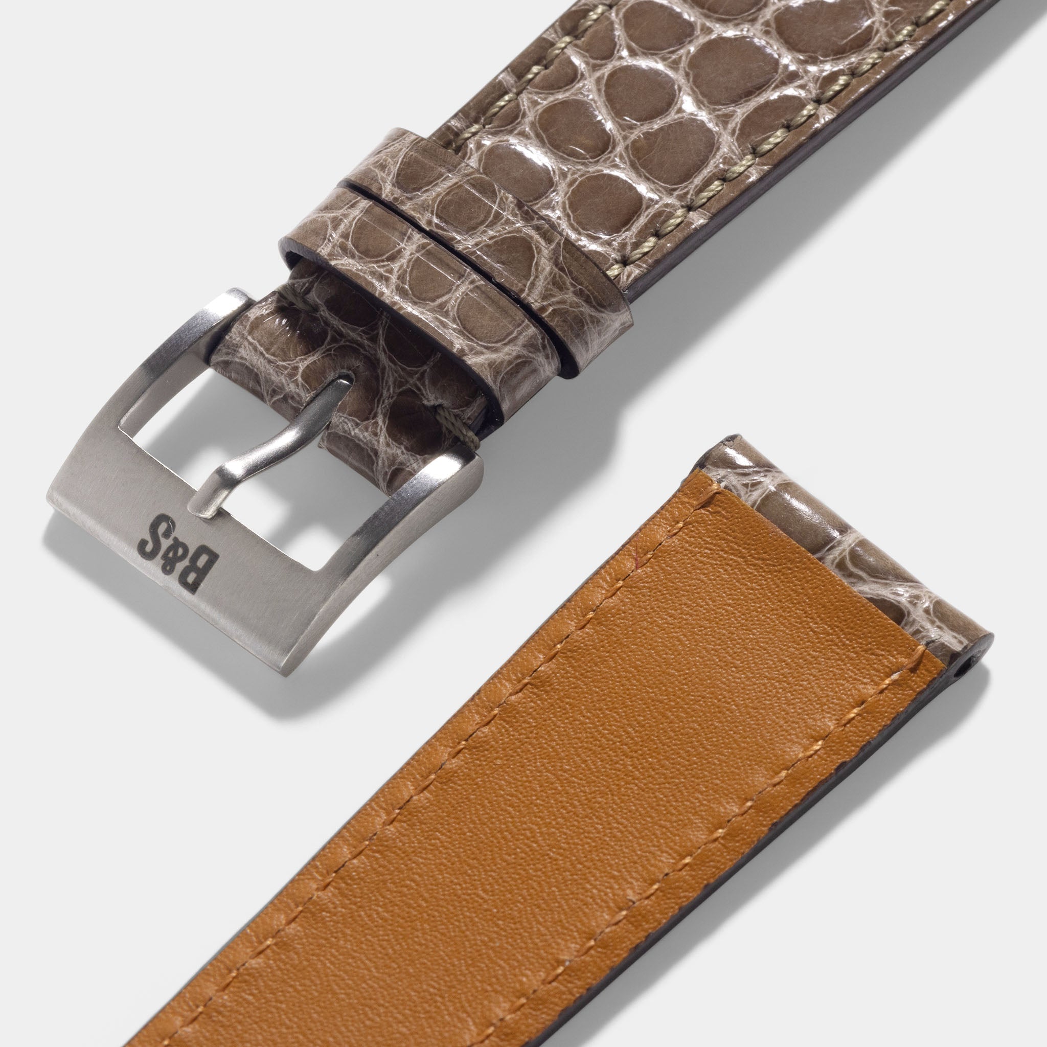 Brilliant Loutre Grey Alligator Watch Strap