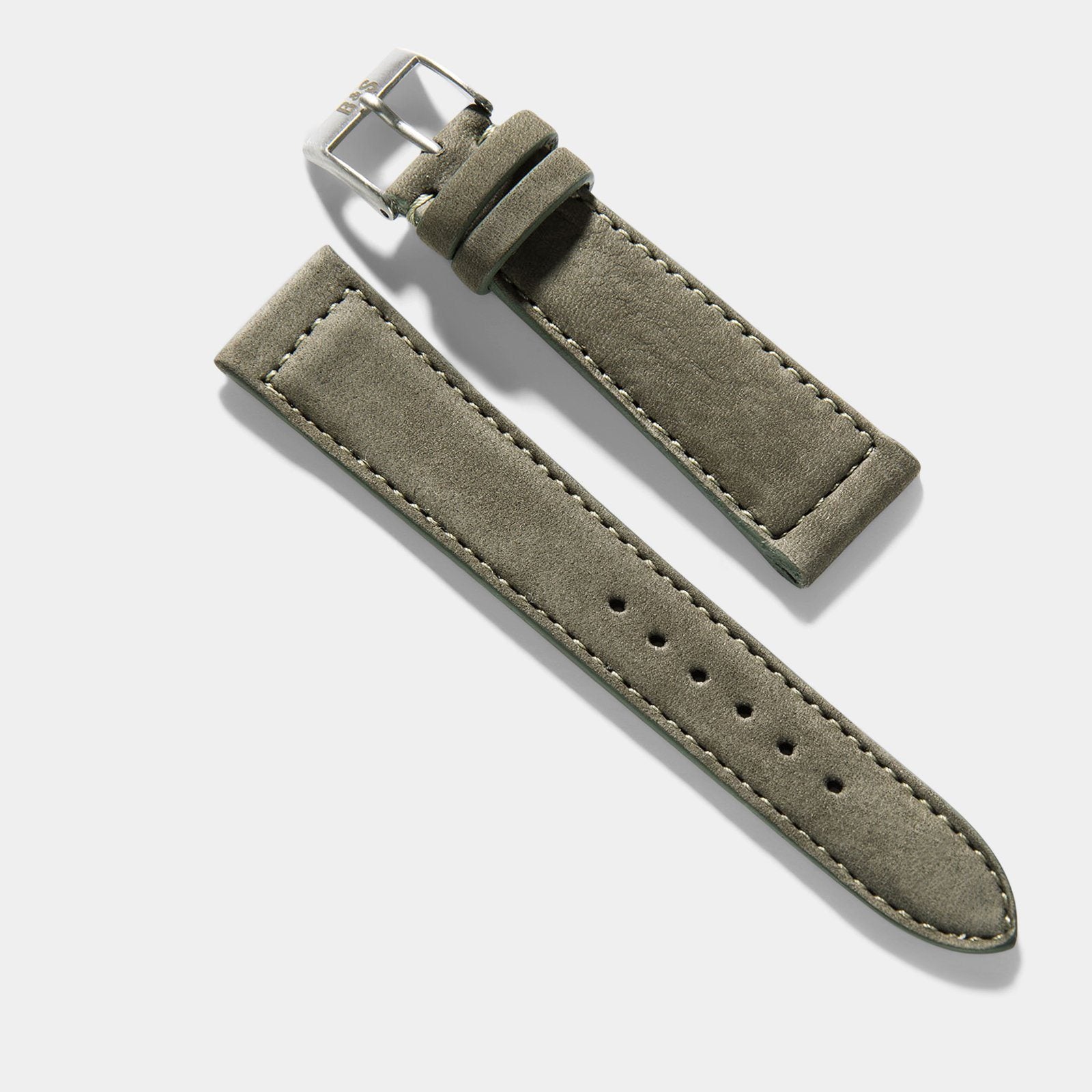 Olive Grey Nubuck Leren Horlogeband