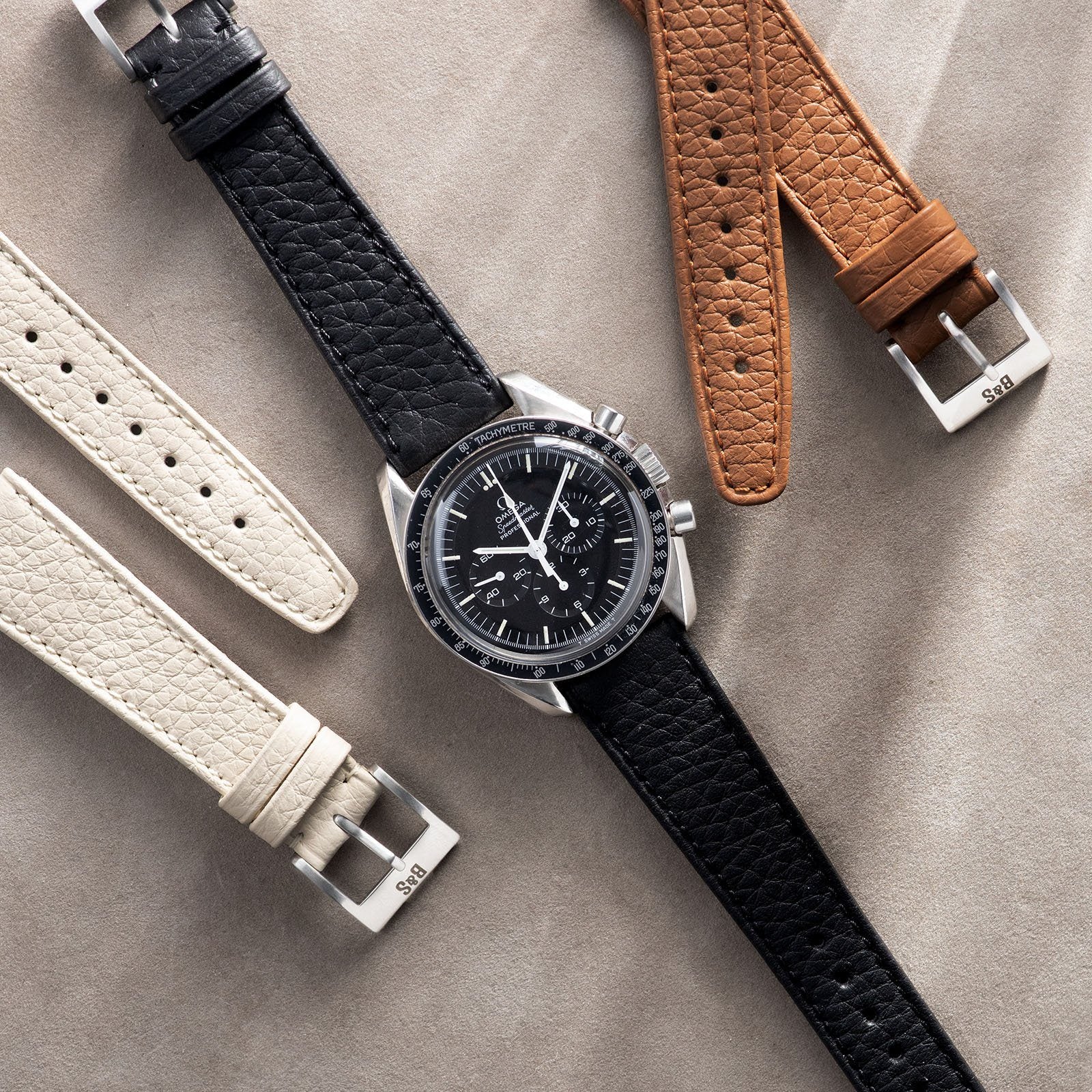 Taurillon Zwart Speedy Leren Horlogeband