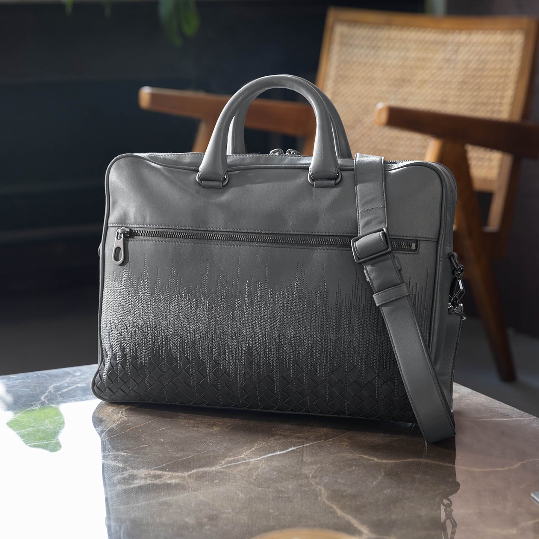 Bottega Veneta Rare 24H Grey Intrecciato Bag - Main Image