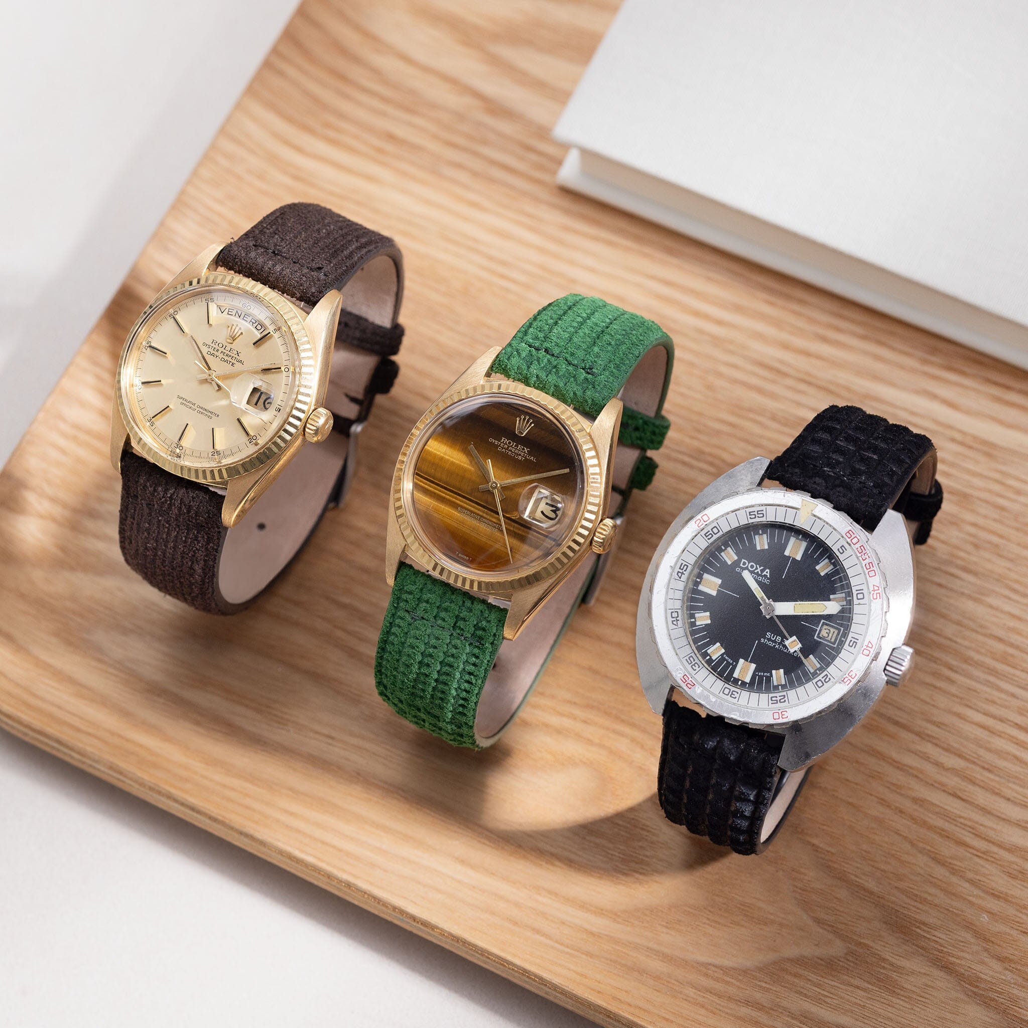Waffle Zwart Suede Leren Horlogeband
