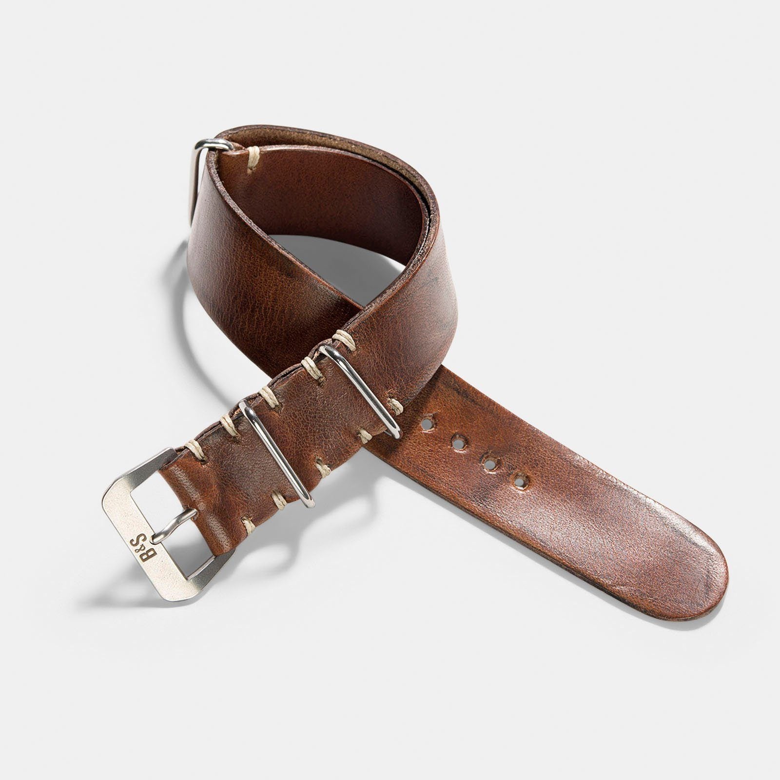 Horlogeband voor Tudor Black Bay 41mm - Siena Brown Single Pass Leather