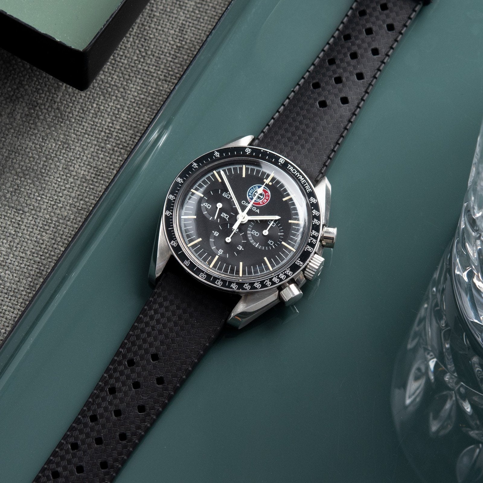 Nautic Basket Weave Zwart Rubber Style Horlogeband