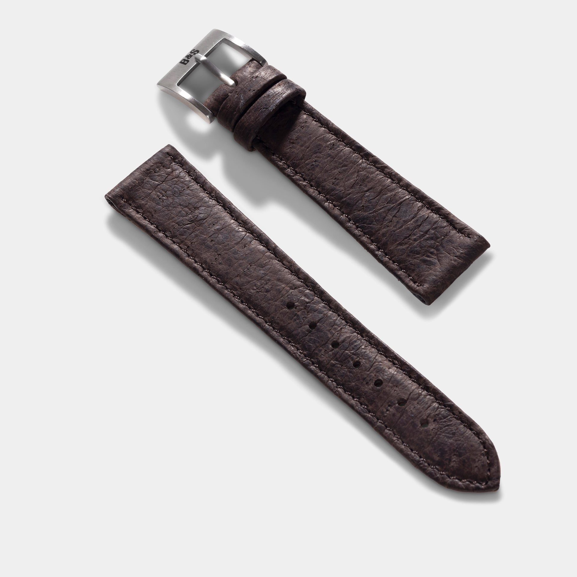 Slim Peccary Dark Brown Leren Horlogeband