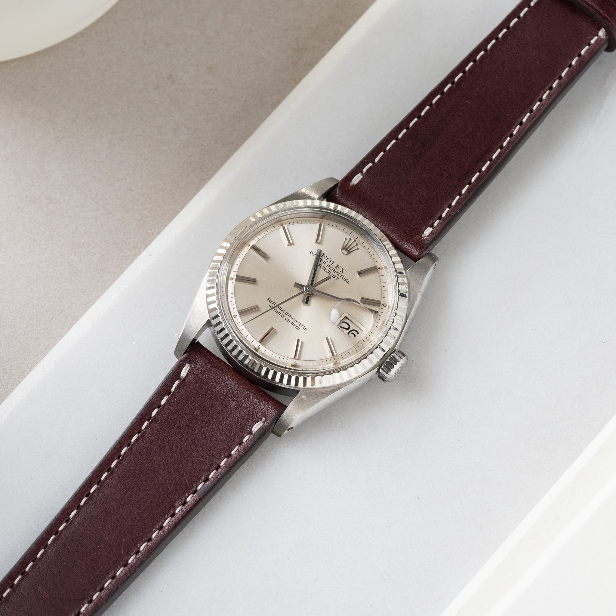 Horlogeband voor Rolex Datejust 1601 1603 16014 16030 - Luxury Dark Brown Leather