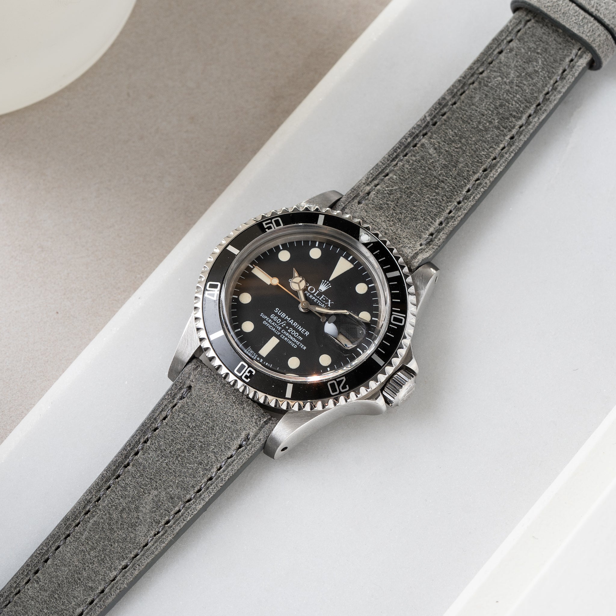 Horlogeband voor Rolex Submariner 5513 & 1680 - Mayfair Grey Leather