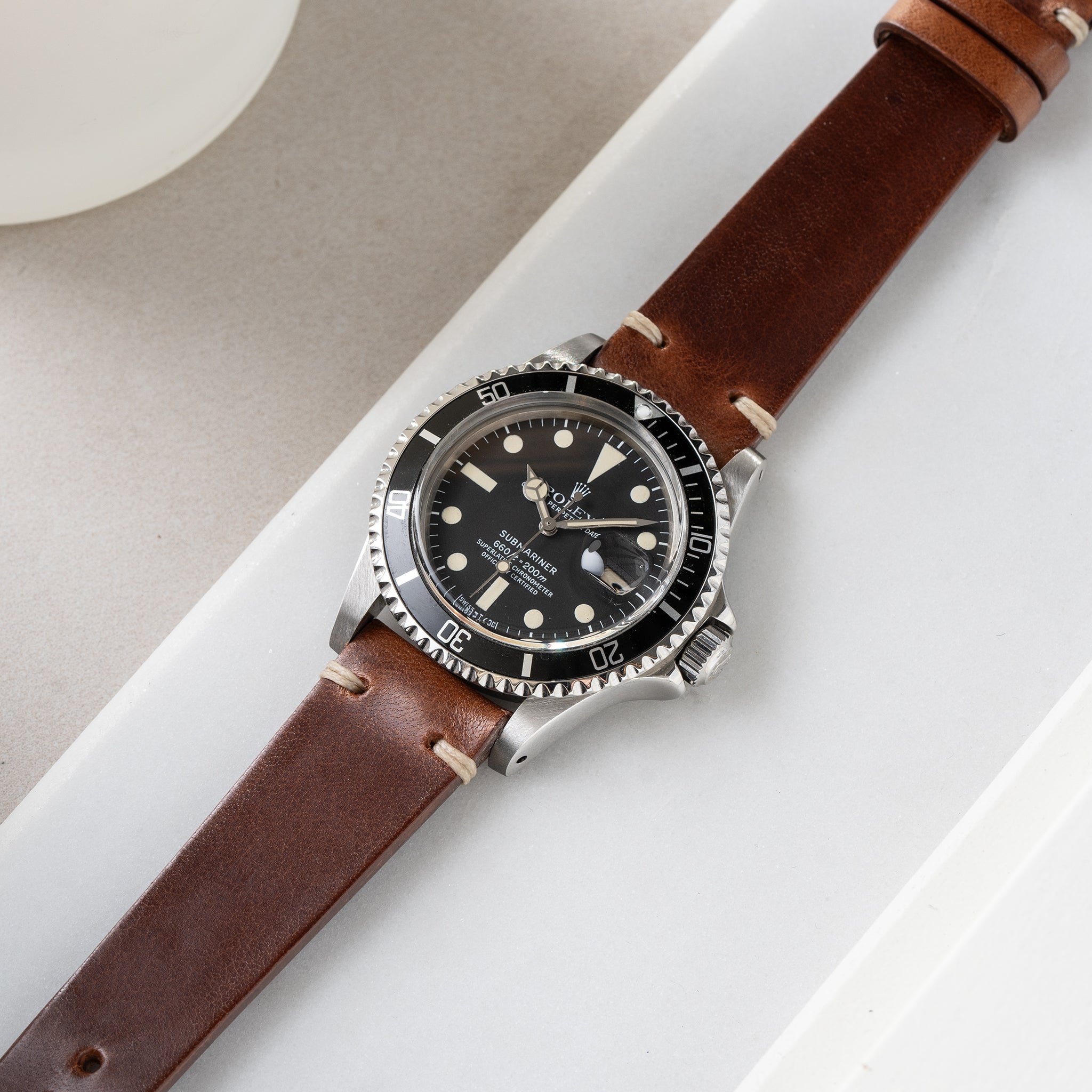 Horlogeband voor Rolex Submariner 5513 & 1680 - Siena Brown Leather