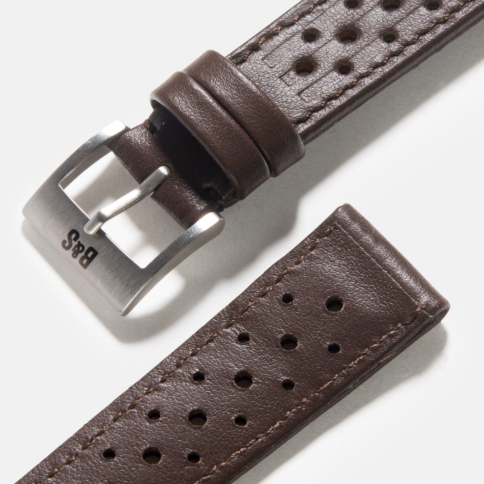 Racing Dark Brown Speedy Leren Horlogeband