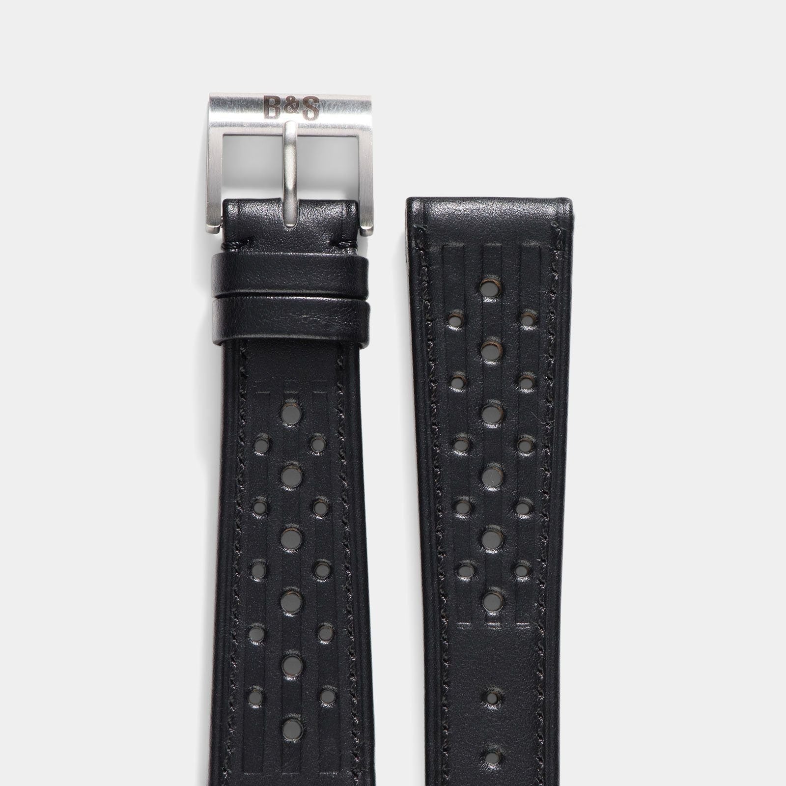 Racing Zwart Speedy Leren Horlogeband