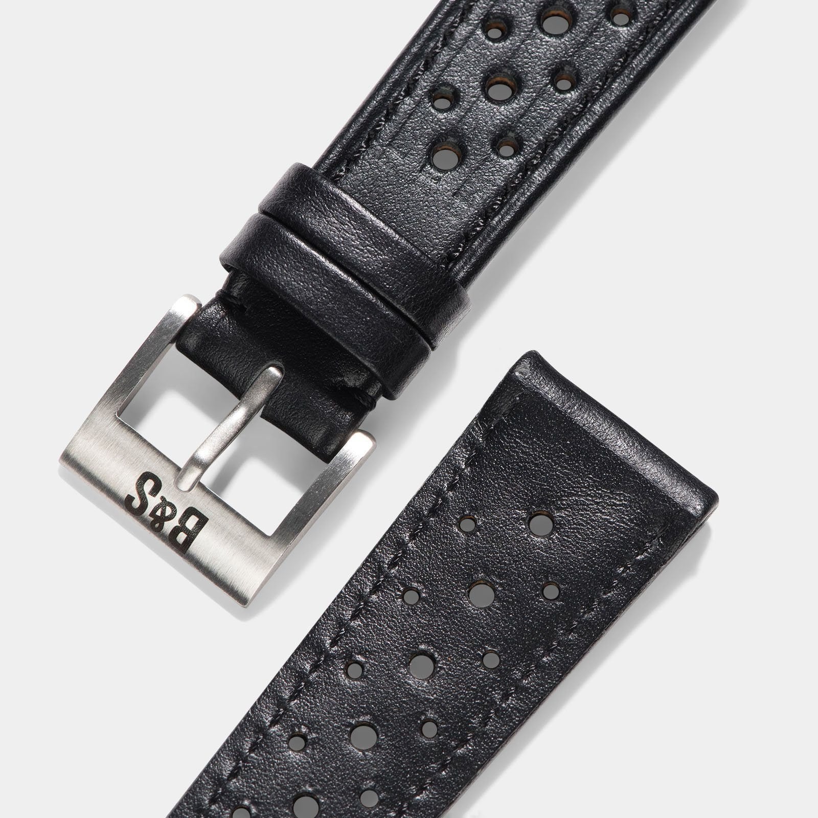 Racing Zwart Speedy Leren Horlogeband