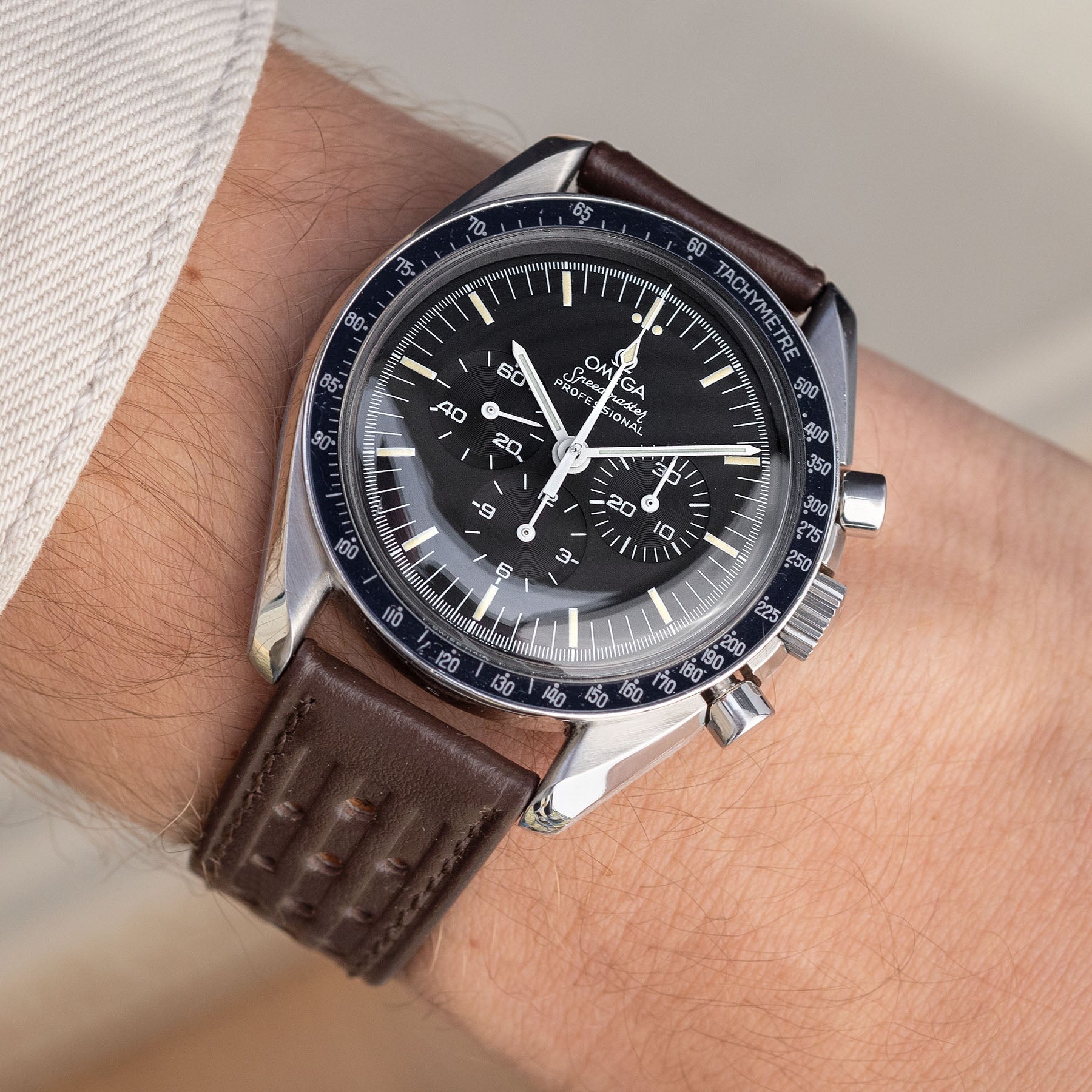 Racing Dark Brown Speedy Leren Horlogeband