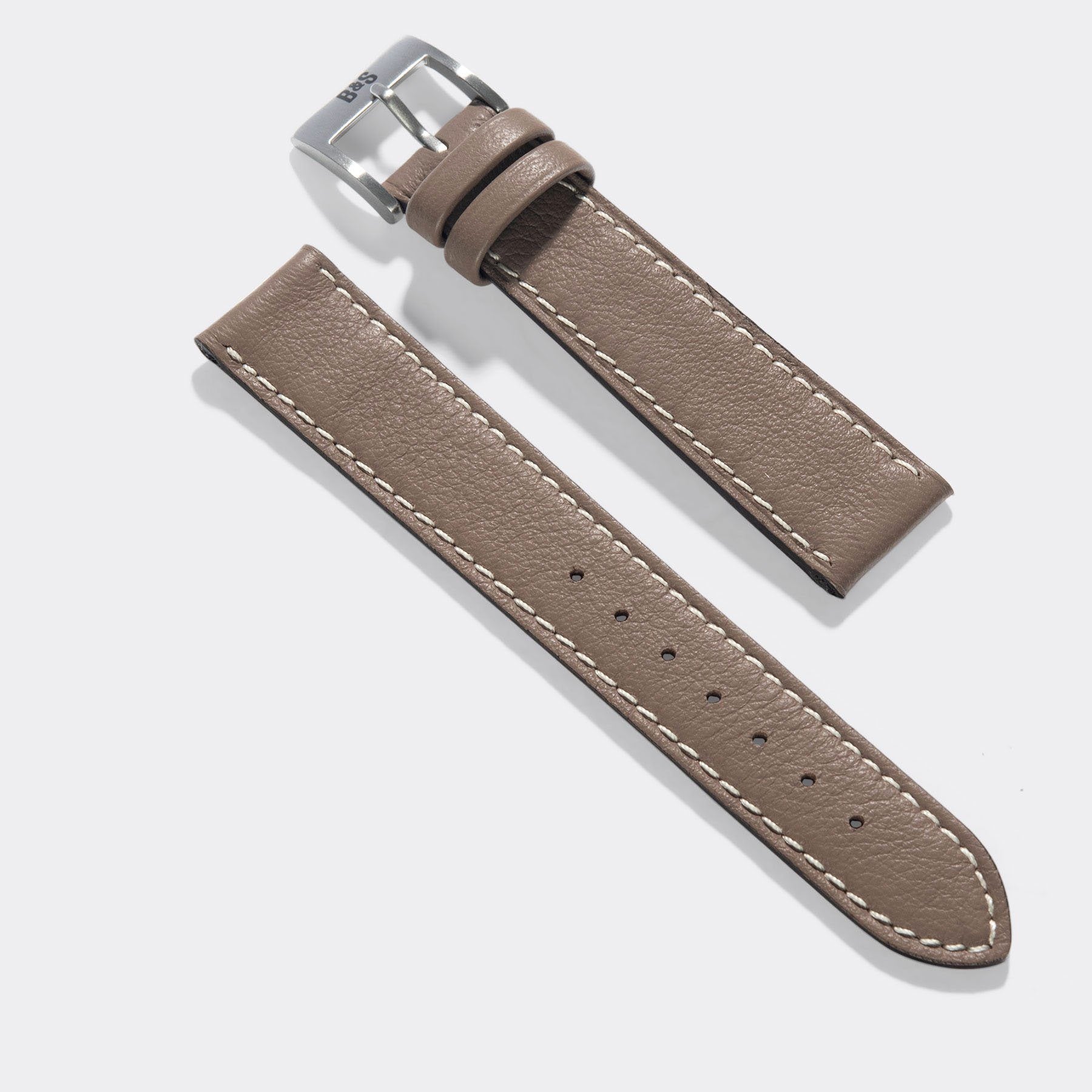 Taupe Grey Leren Horlogeband