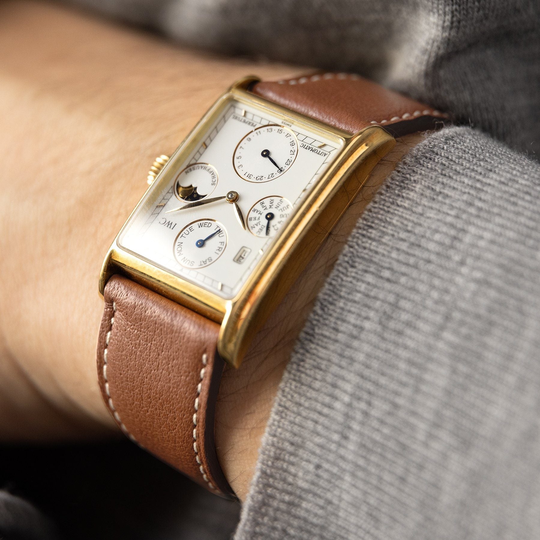 Pecan Brown Leren Horlogeband