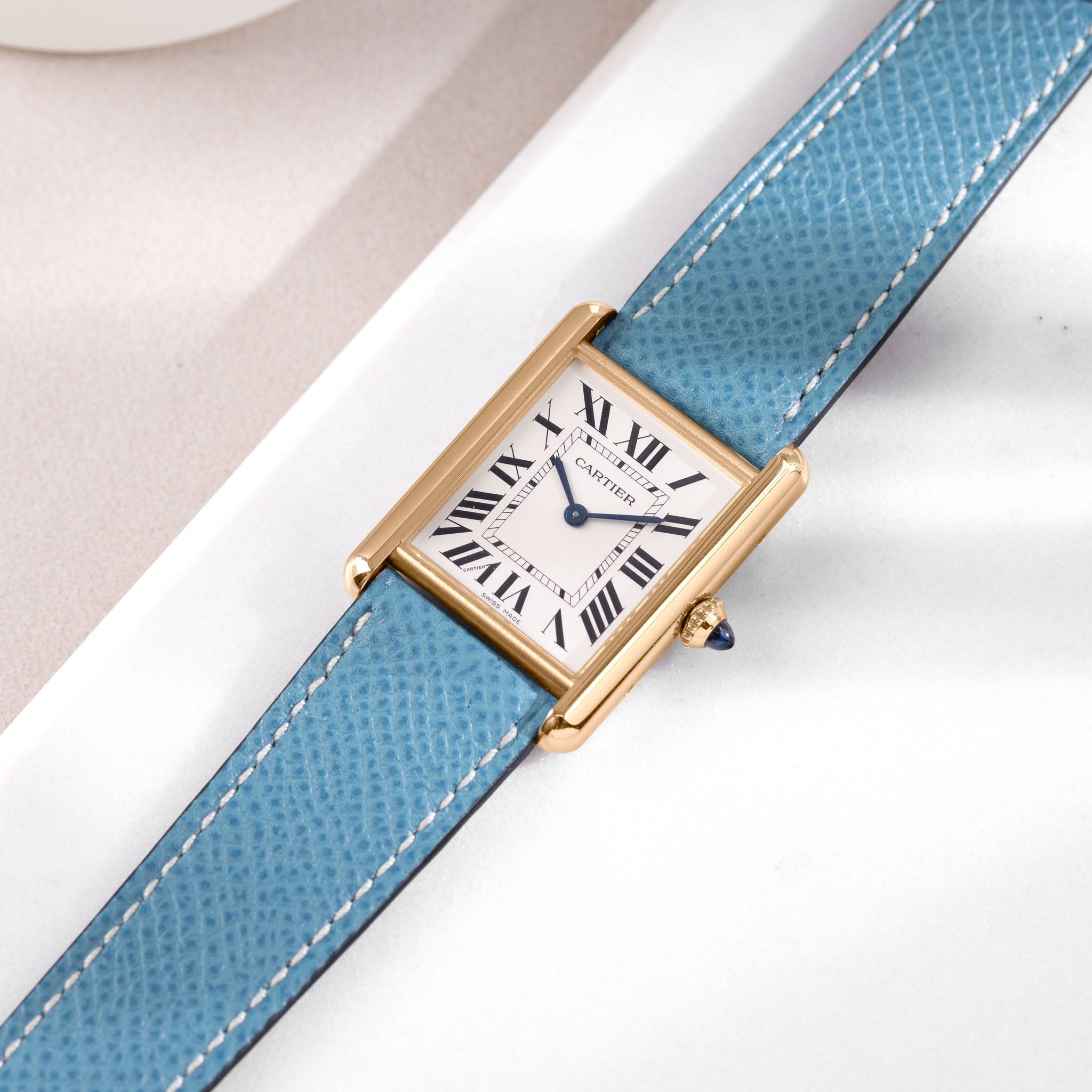 Horlogeband voor Cartier Tank Louis (2021-2024) - The Sellier Blue
