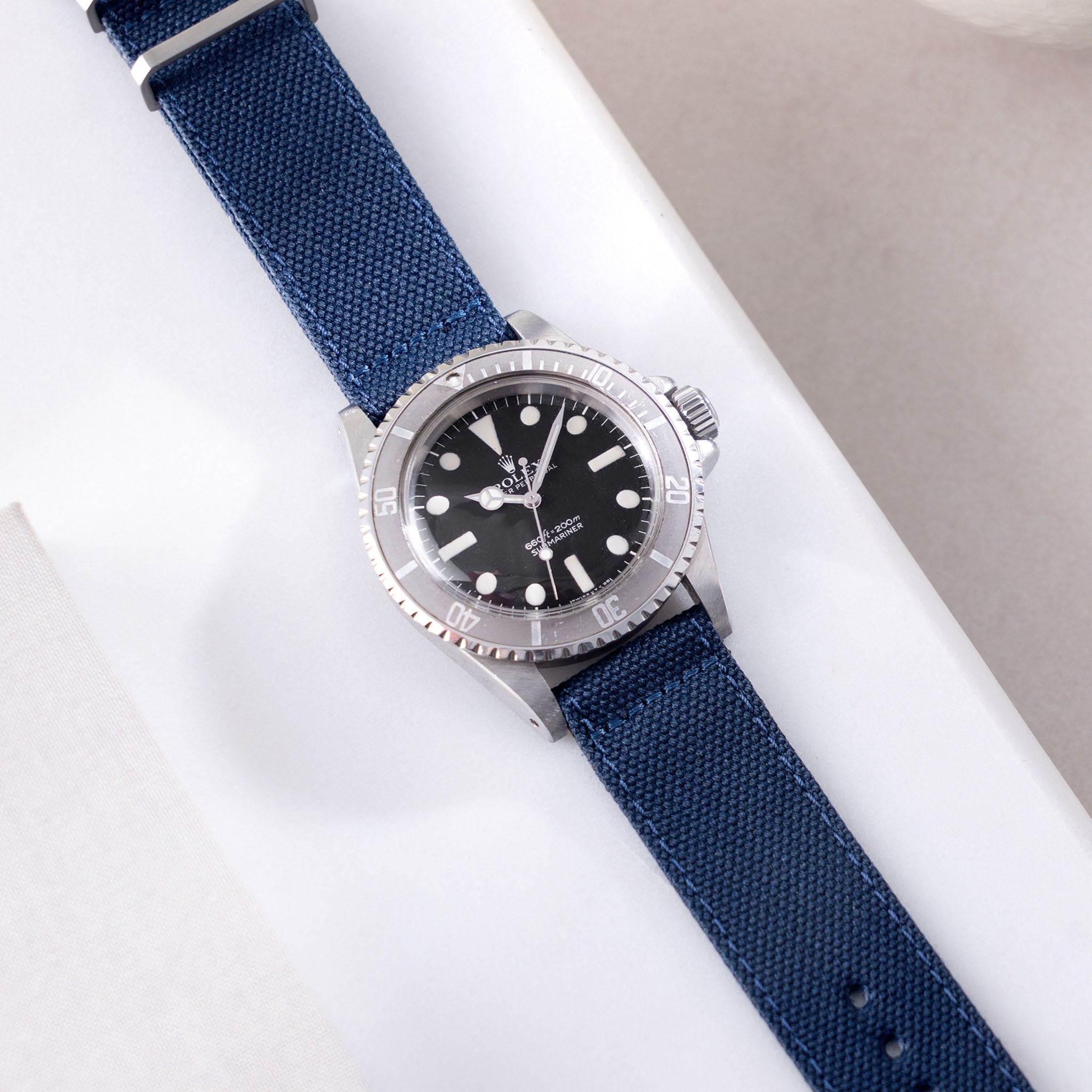 Safari Navy Canvas Horlogeband