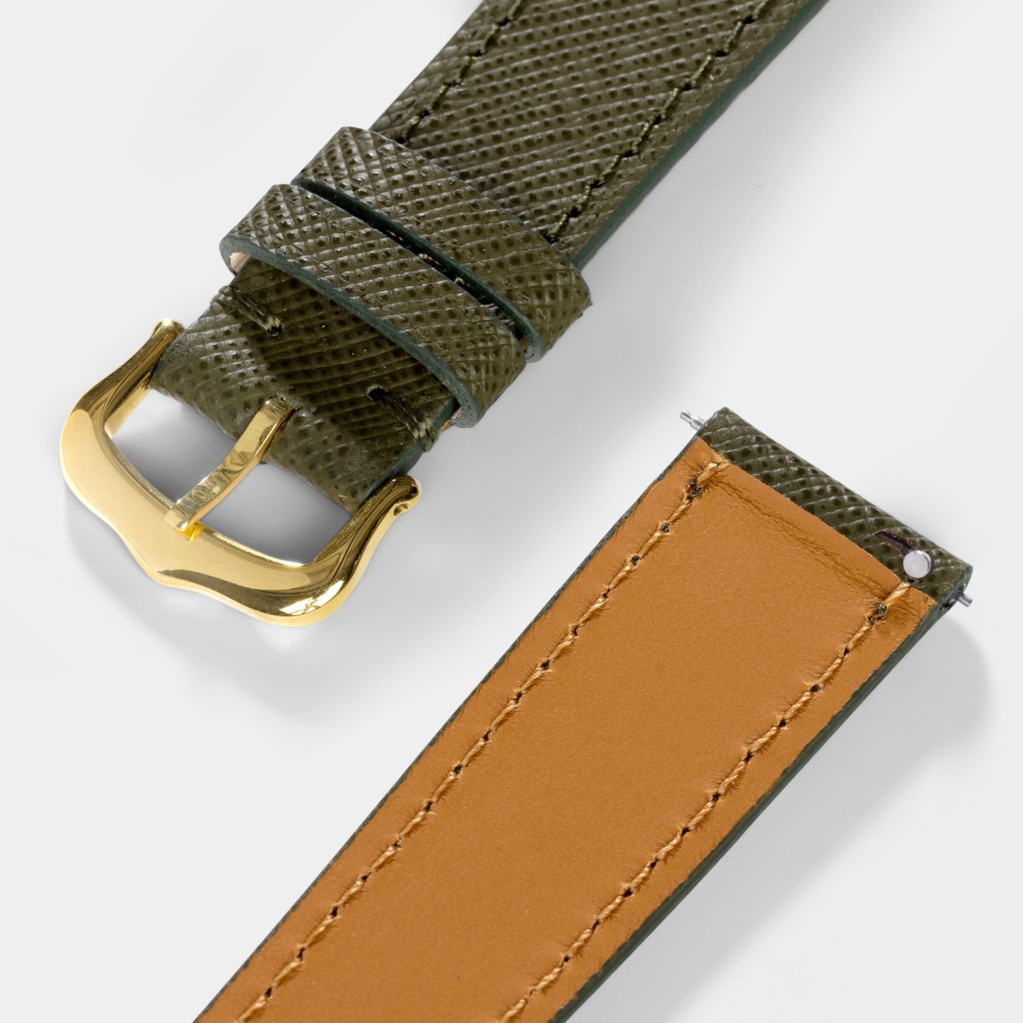 Horlogeband voor Cartier Tank Louis (2021-2024) - The Saffiano Olive