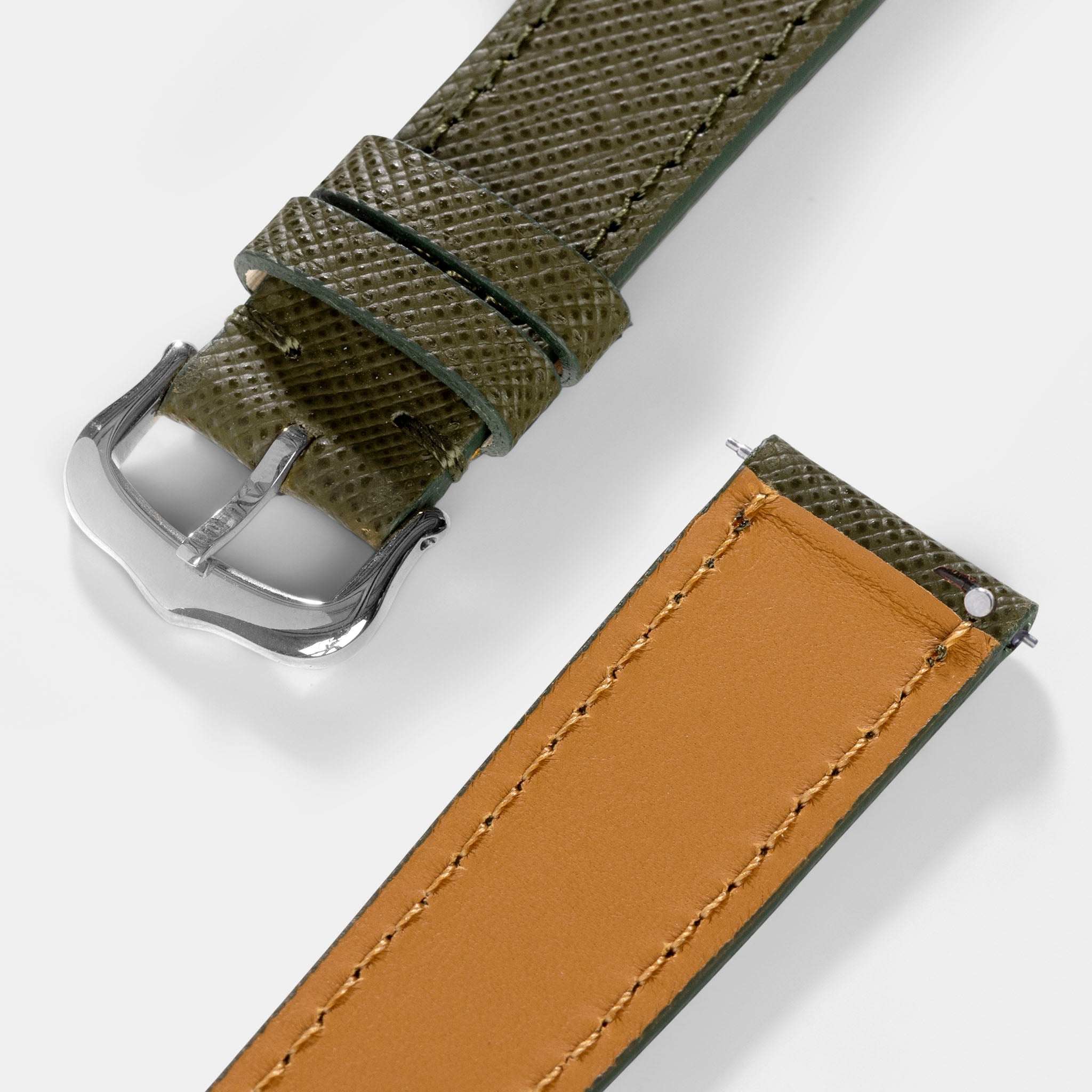 Horlogeband voor Cartier Tank Must (2021-2024) - The Saffiano Olive