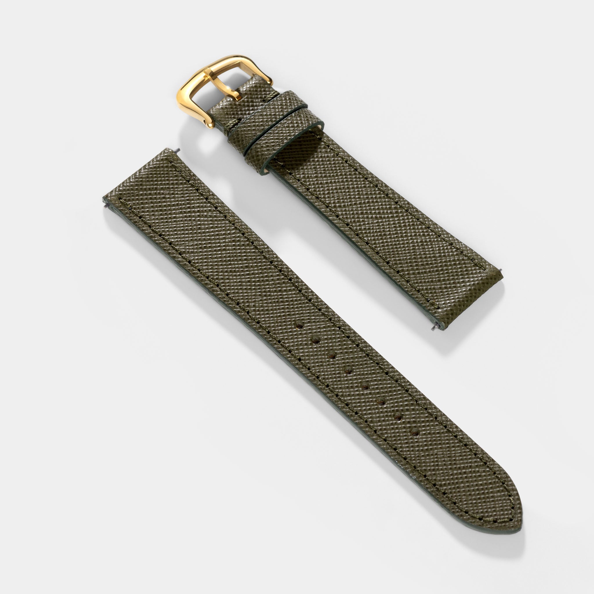 Horlogeband voor Cartier Tank Louis (2021-2024) - The Saffiano Olive