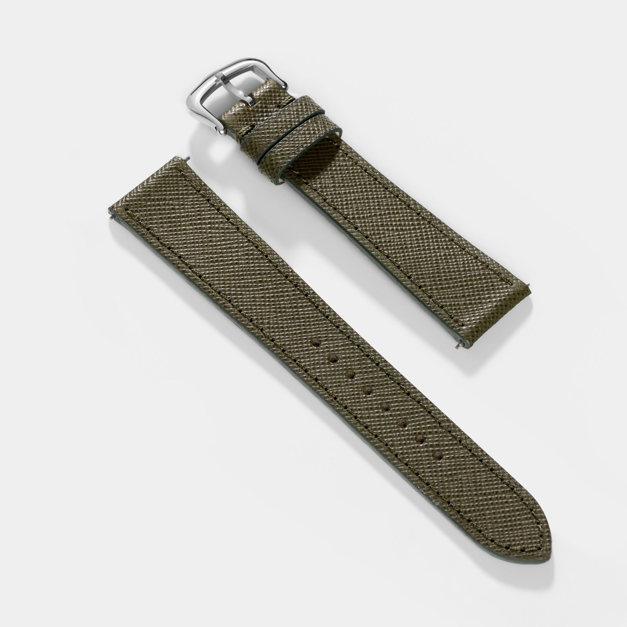 Horlogeband voor Cartier Tank Must (2021-2024) - The Saffiano Olive