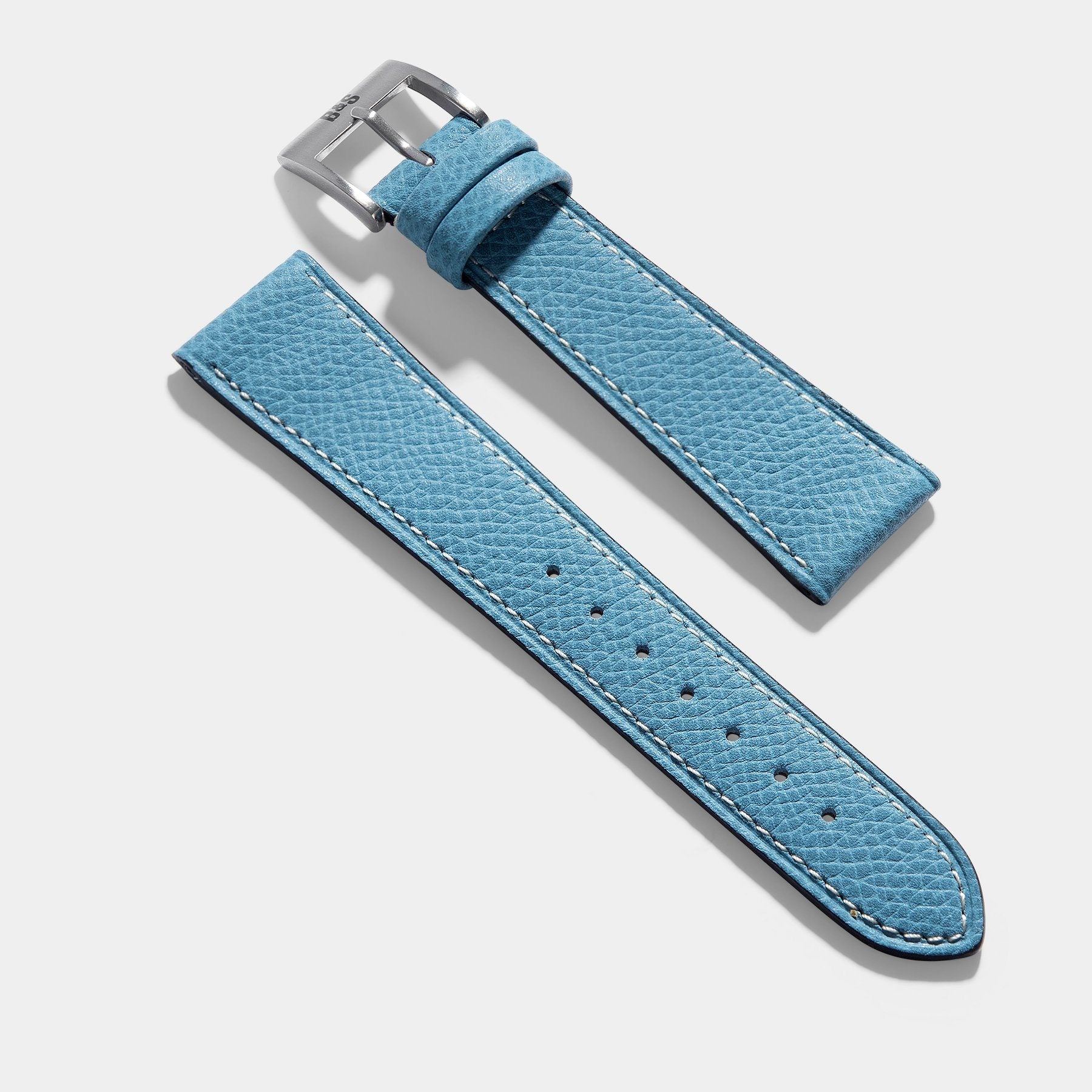 Sellier Ciel Blue Leren Horlogeband