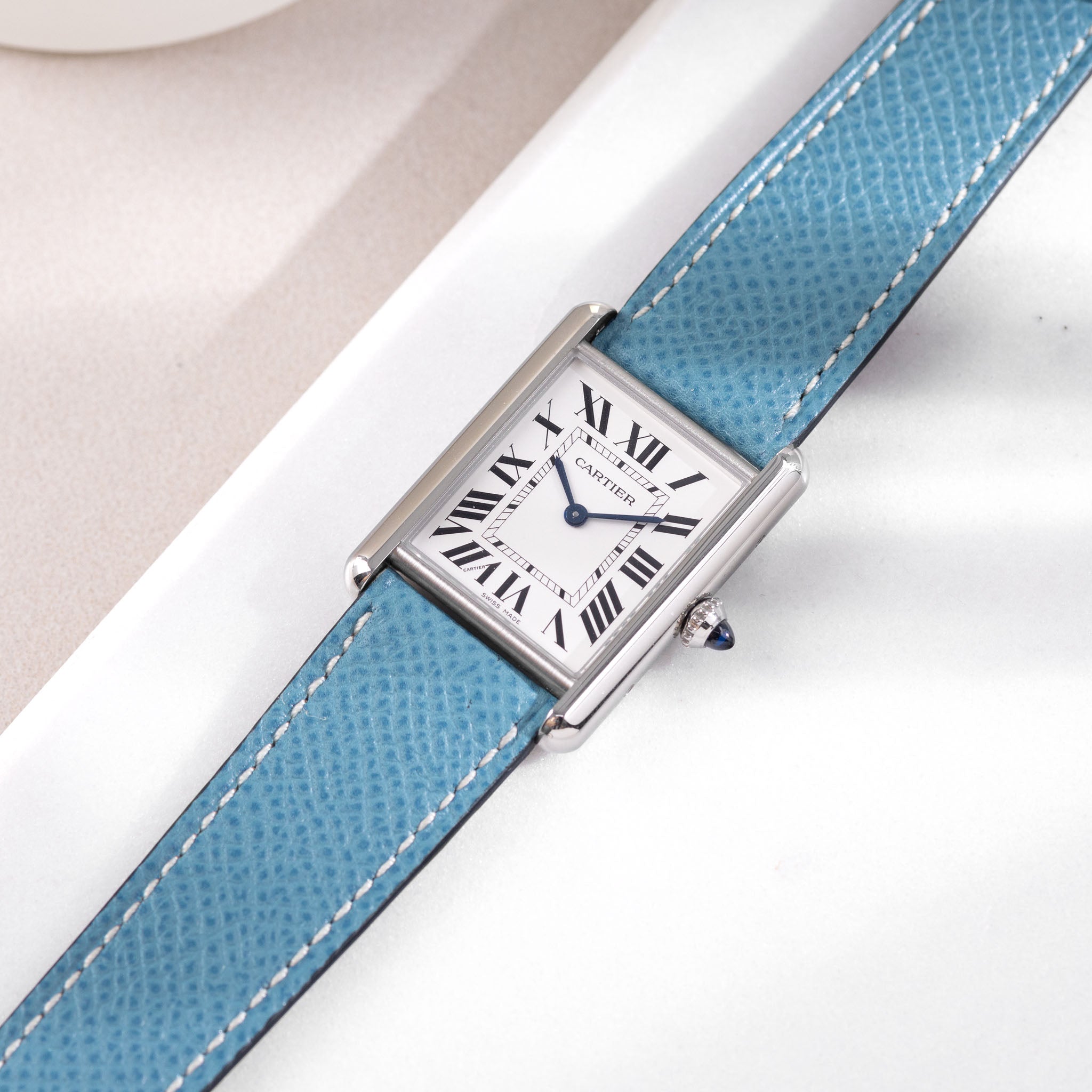 Horlogeband voor Cartier Tank Must (2021-2024) - The Sellier Blue