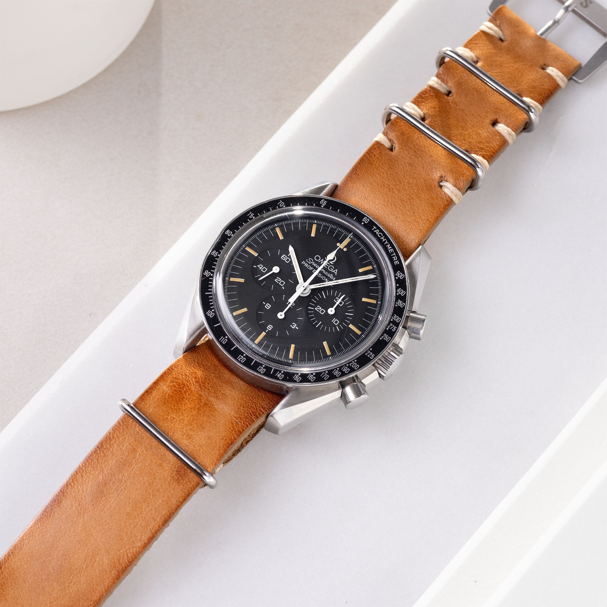 Horlogeband voor Omega Speedmaster Professional - Caramel Brown Nato Strap