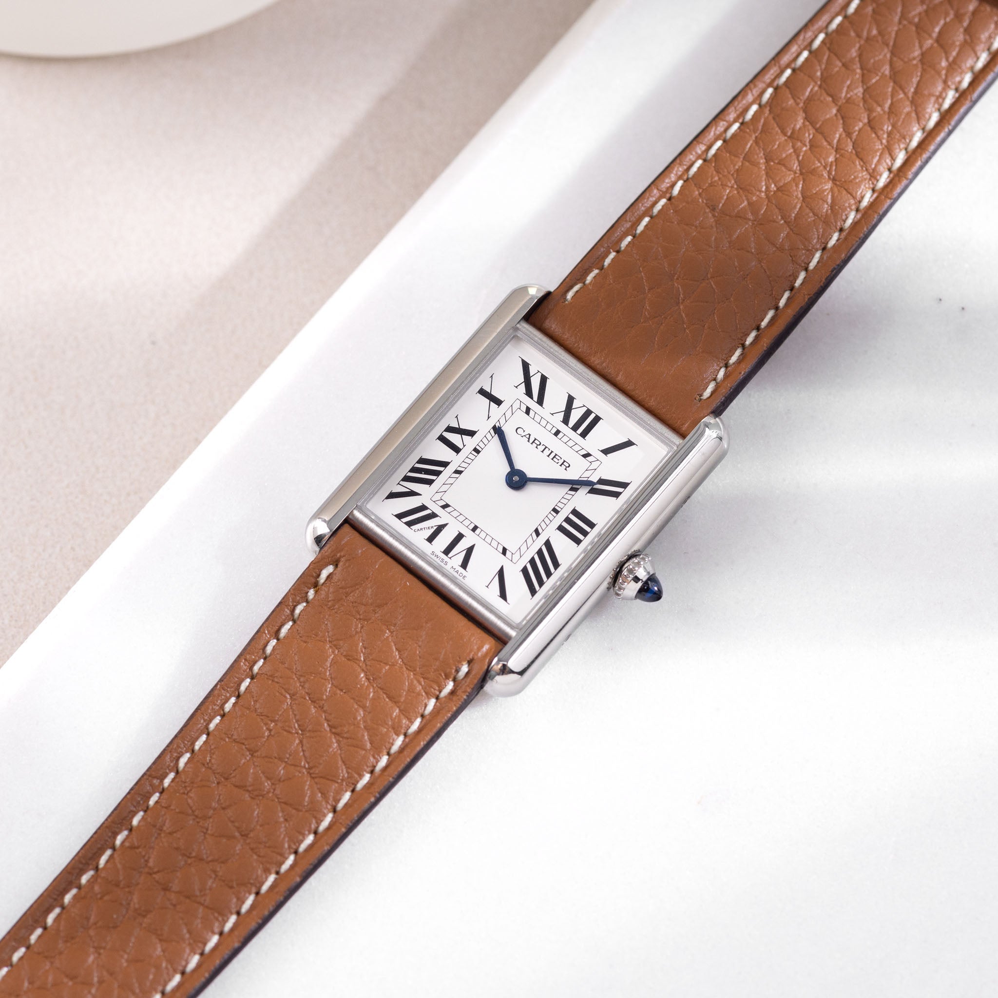 Horlogeband voor Cartier Tank Must (2021-2024) - The Taurillon Brown