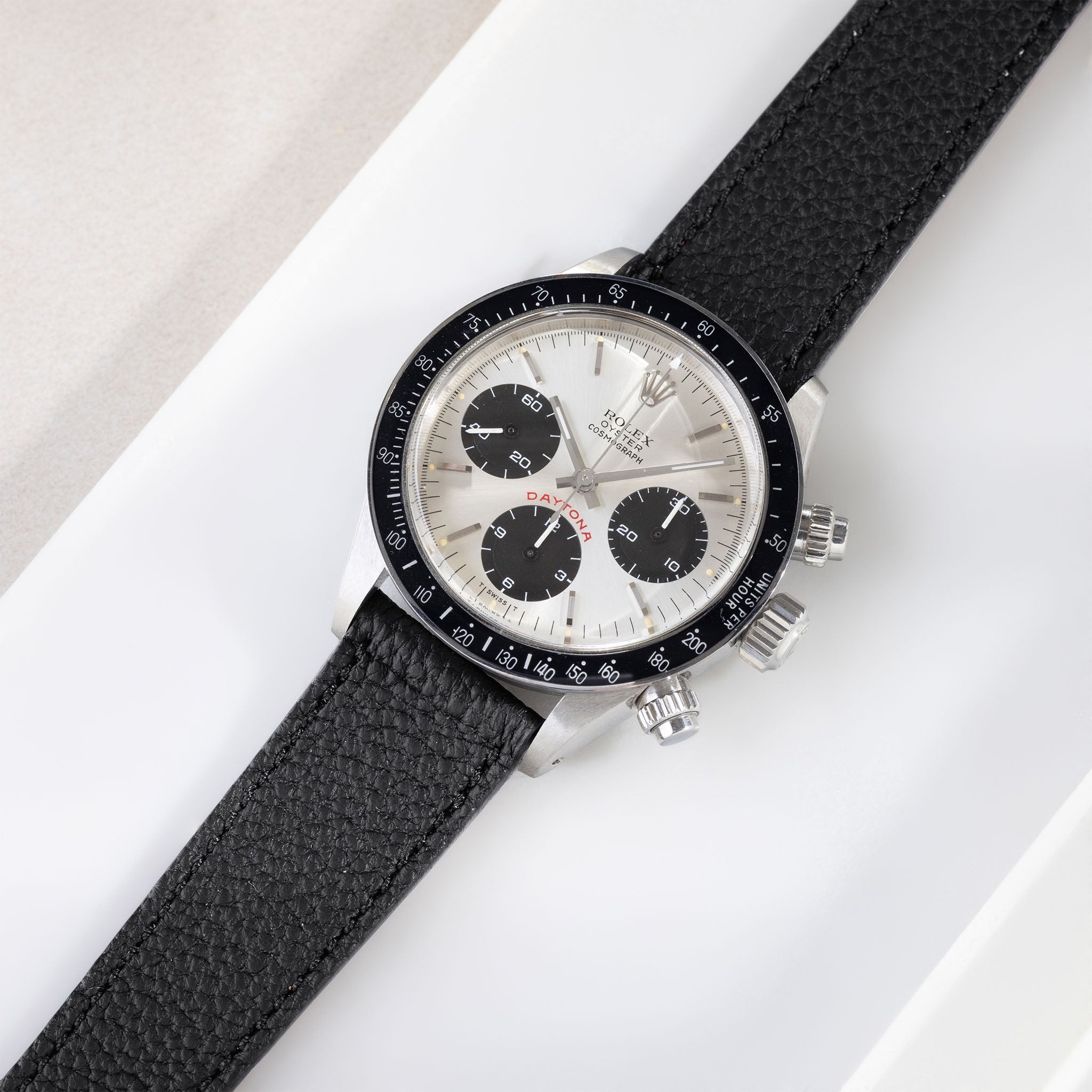 Grana Noir Tonal Watch Strap On Rolex 6263 Daytona