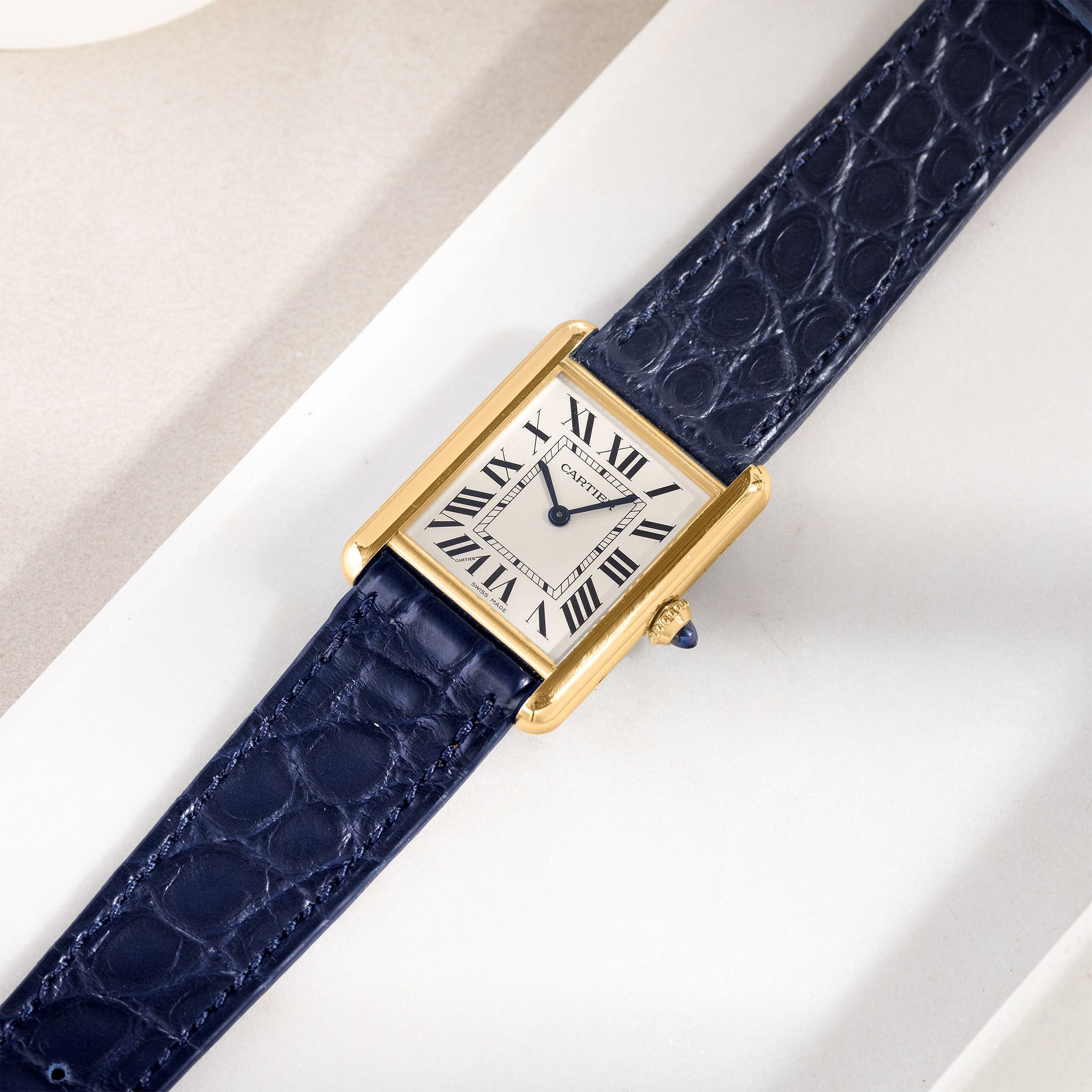 Strap for Cartier Tank Louis (2021-today) - Blue Alligator