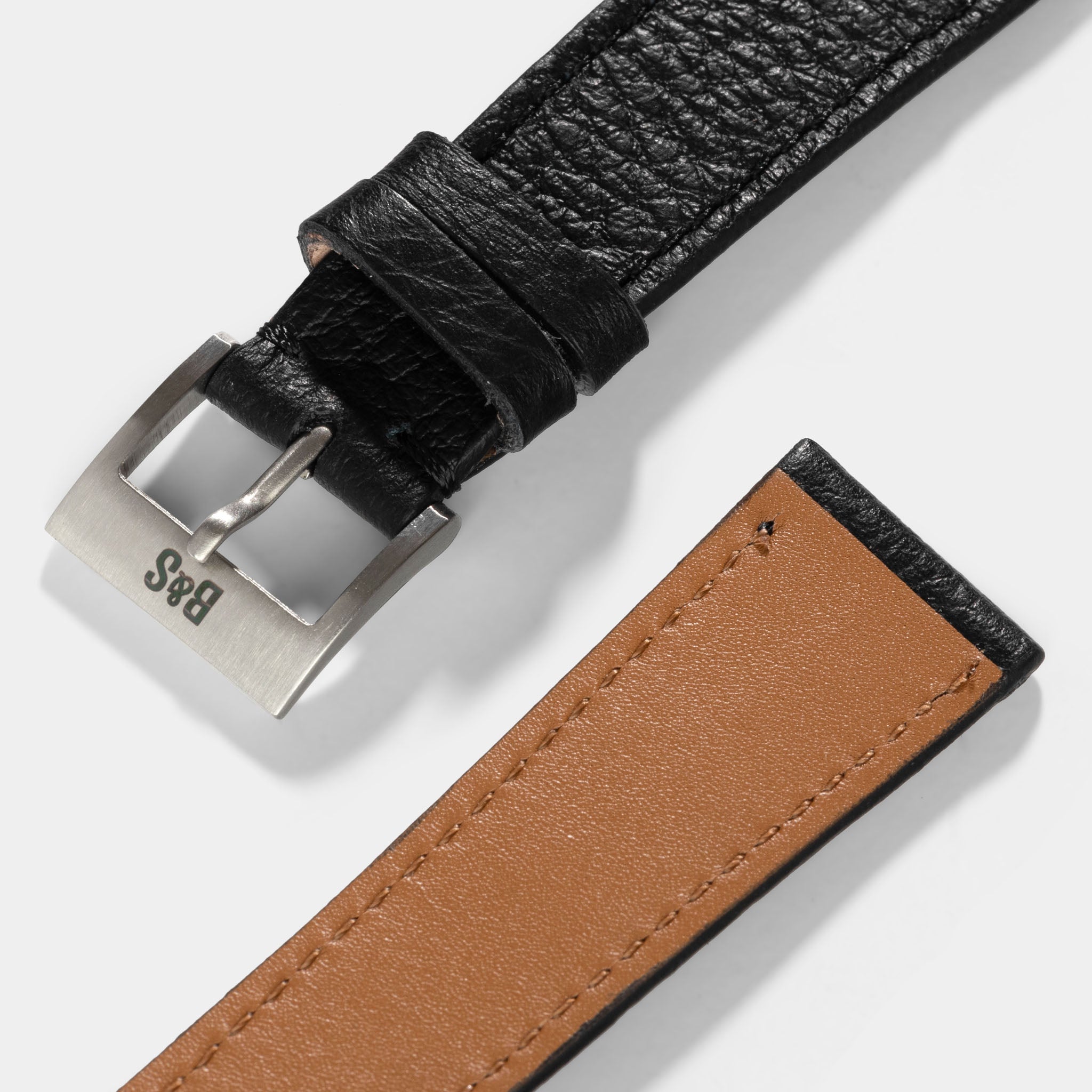 Rich Zwart Leren Horlogeband