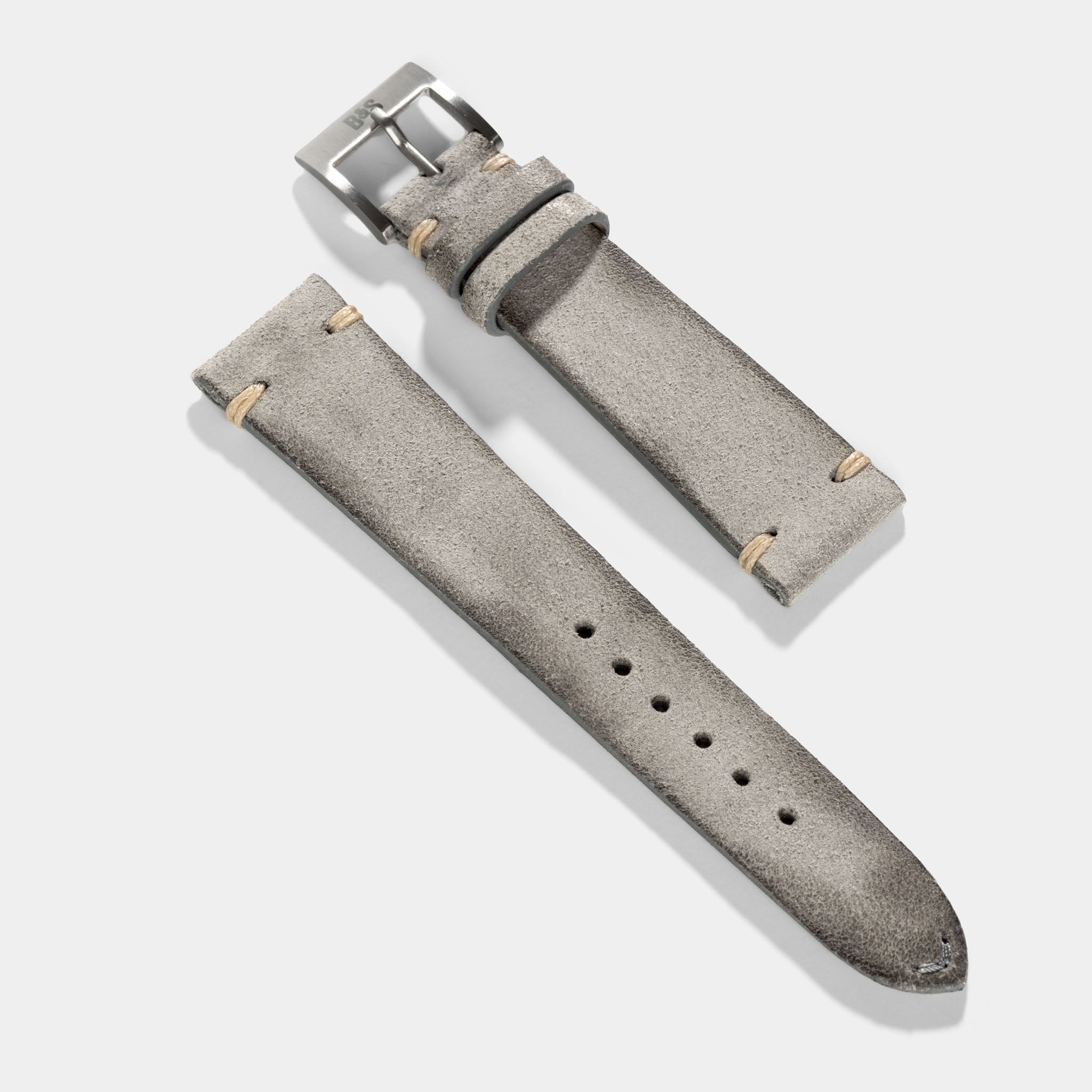 Rugged Grey Leren Horlogeband
