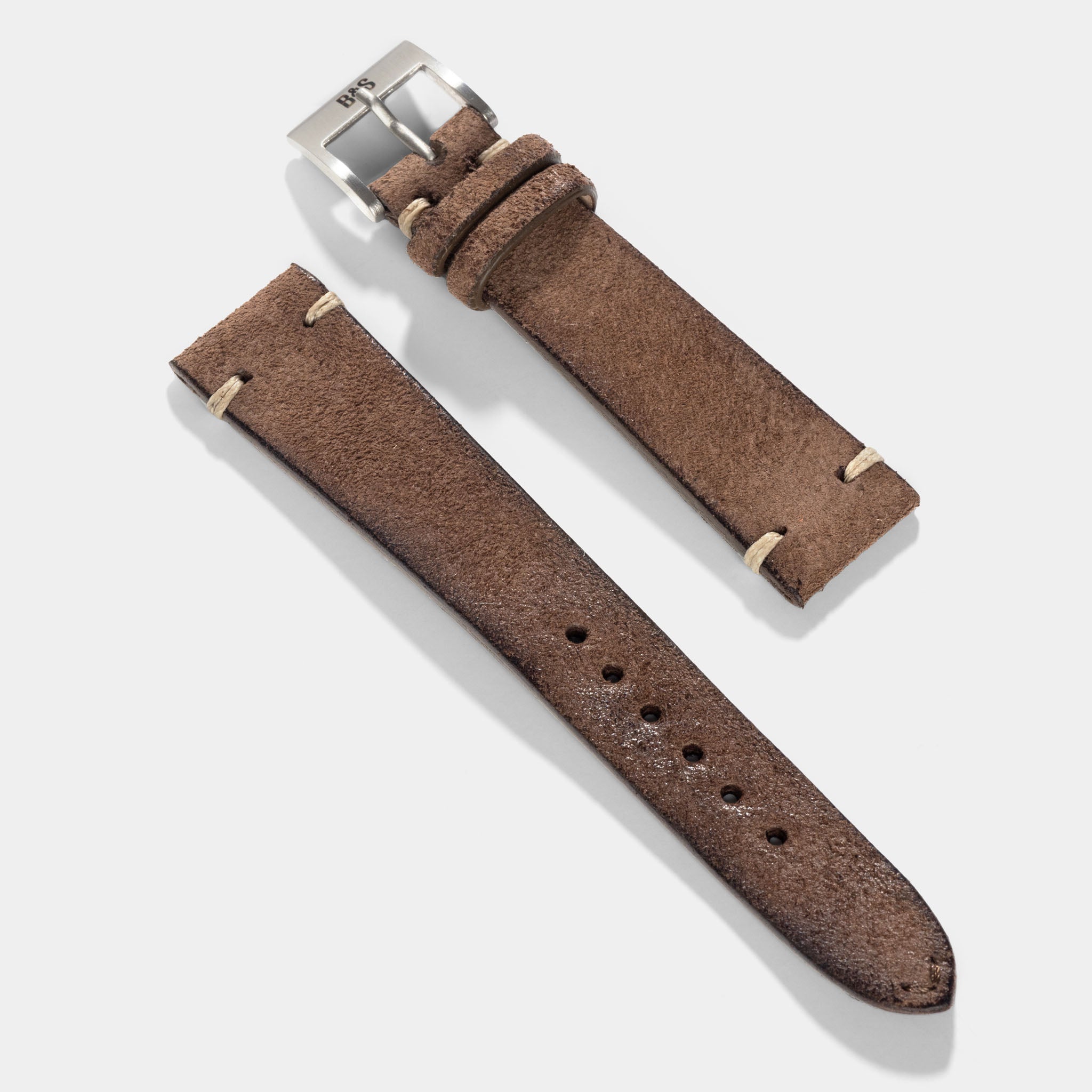 Dark Brown Rugged Leren Horlogeband
