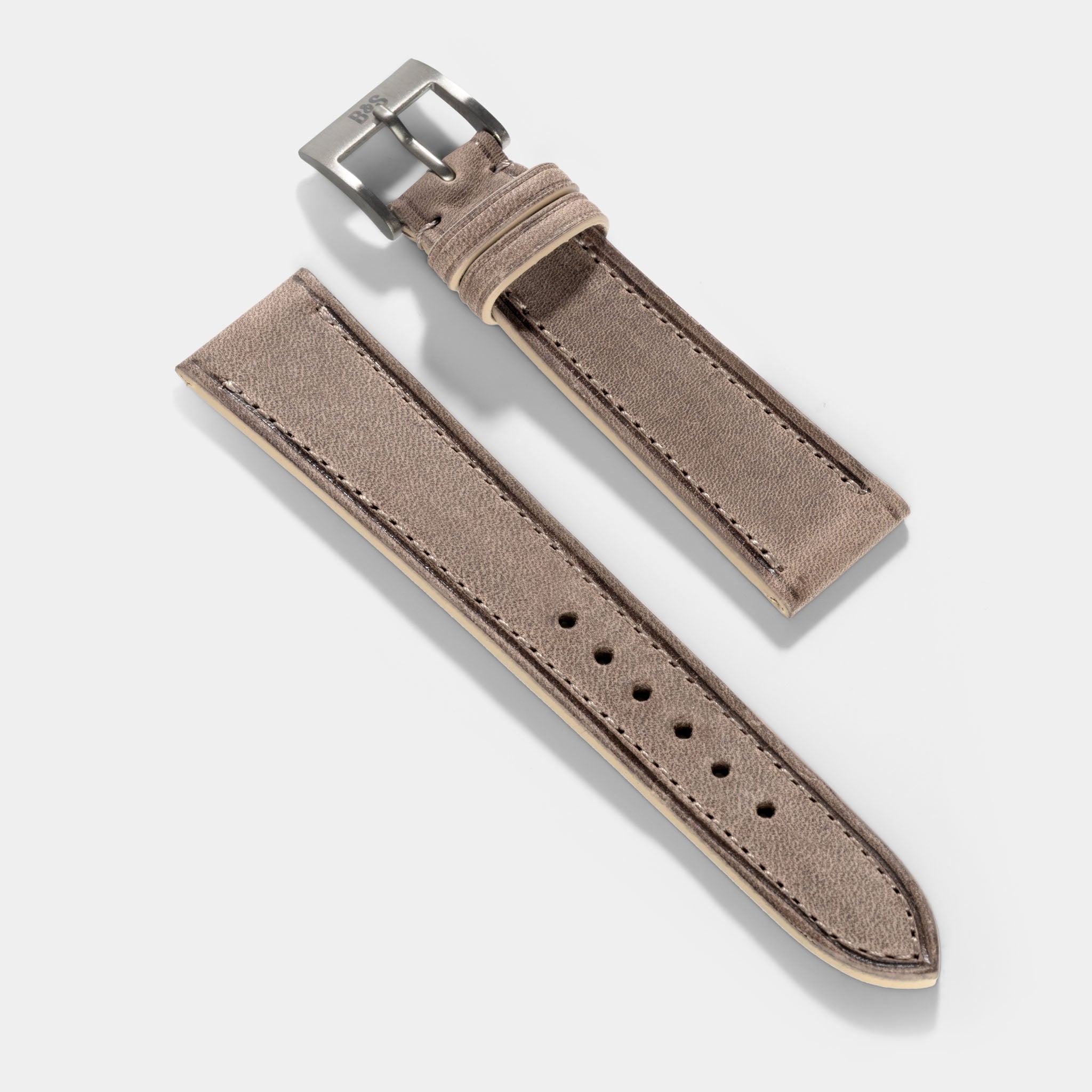 Smoke Grey Retro Leren Horlogeband