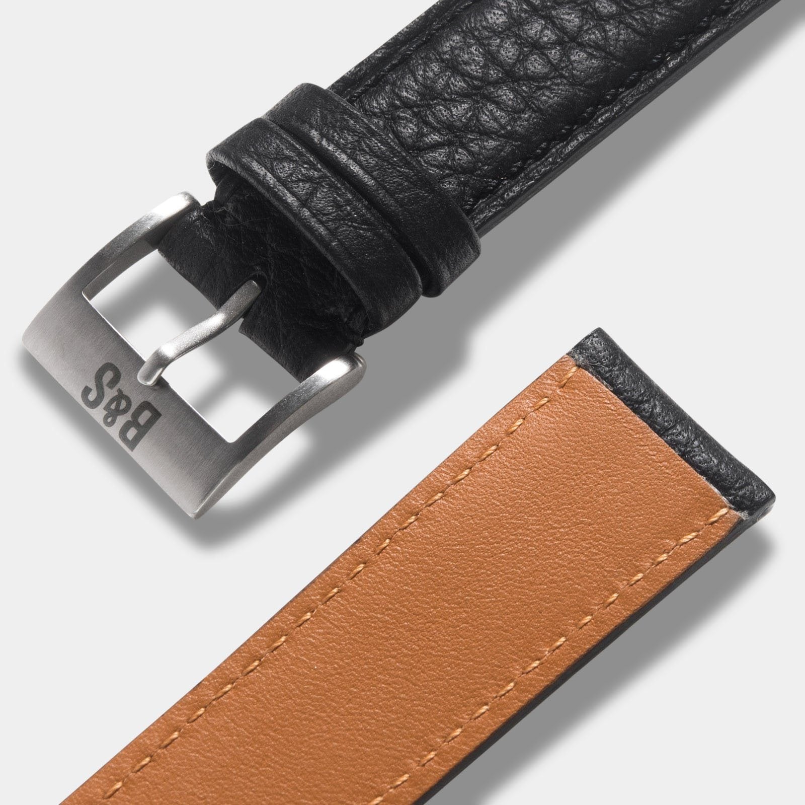 Taurillon Zwart Leren Horlogeband