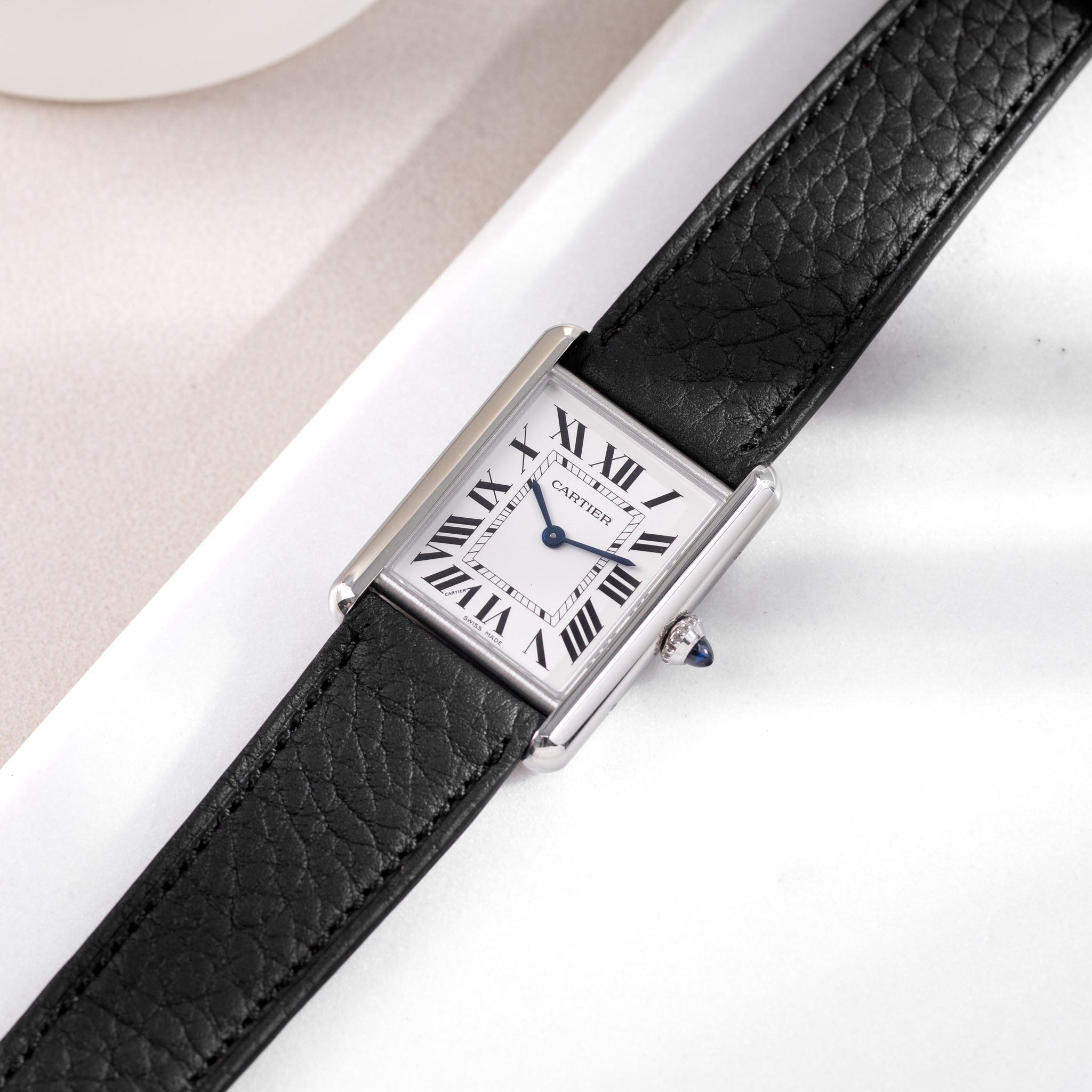 Horlogeband voor Cartier Tank Must (2021-2024) - The Thin Taurillon Black