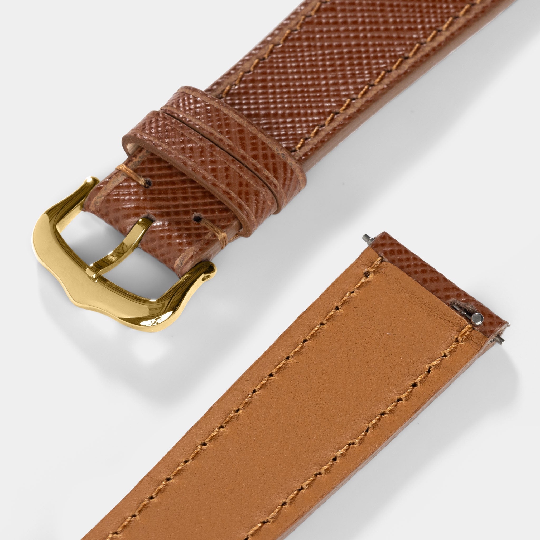 Horlogeband voor Cartier Tank Louis (2021-2024) - The Saffiano Cognac