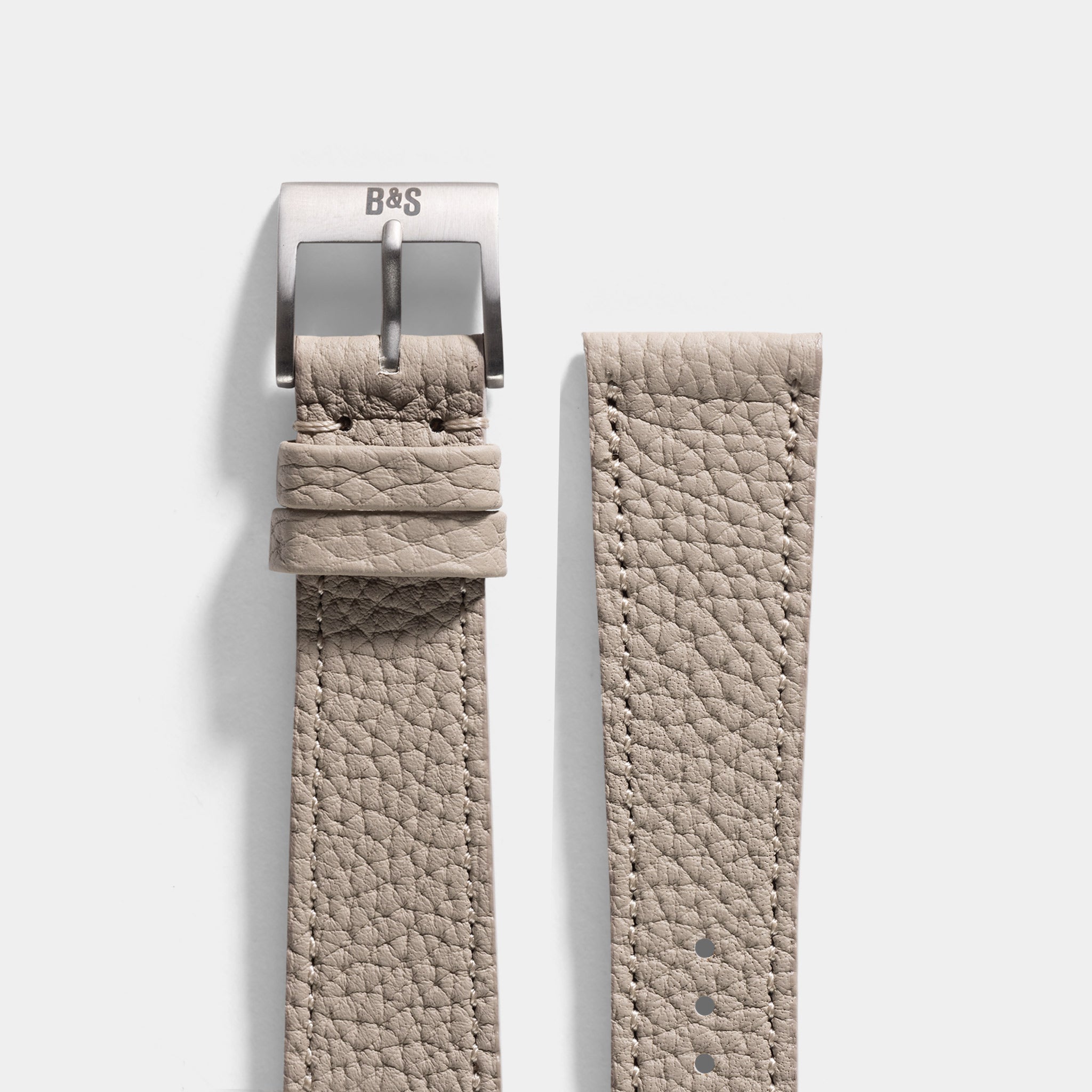 Togo Light Grey Tonal Leren Horlogeband