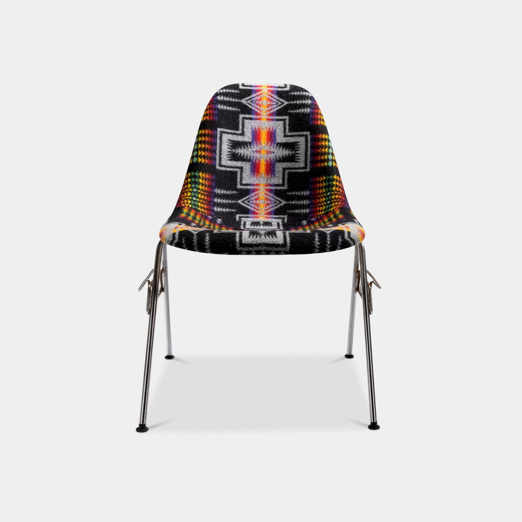 1970s Unique Pendleton Eames Side Chair Rainbow