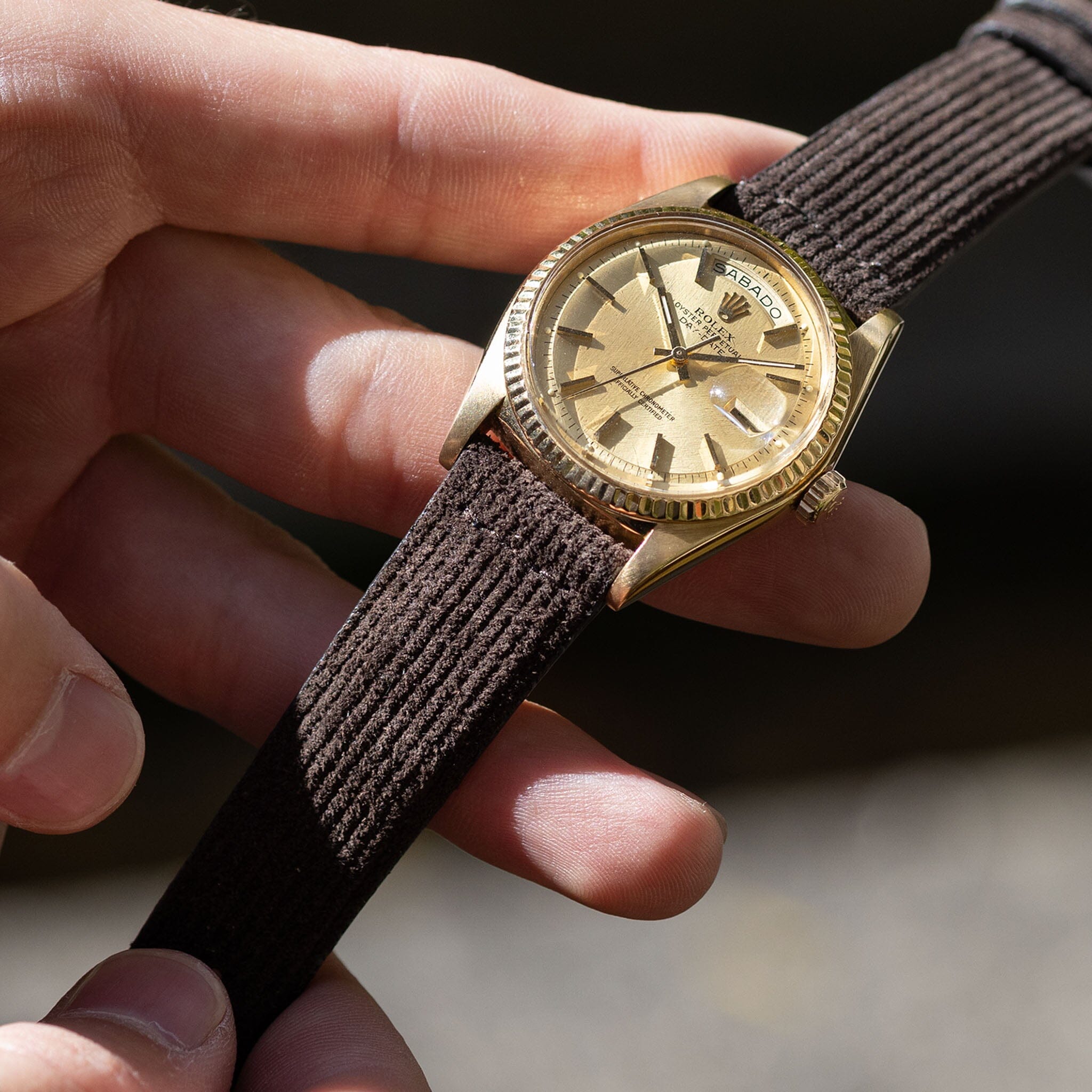 Velvet Style Brown Suede Leren Horlogeband