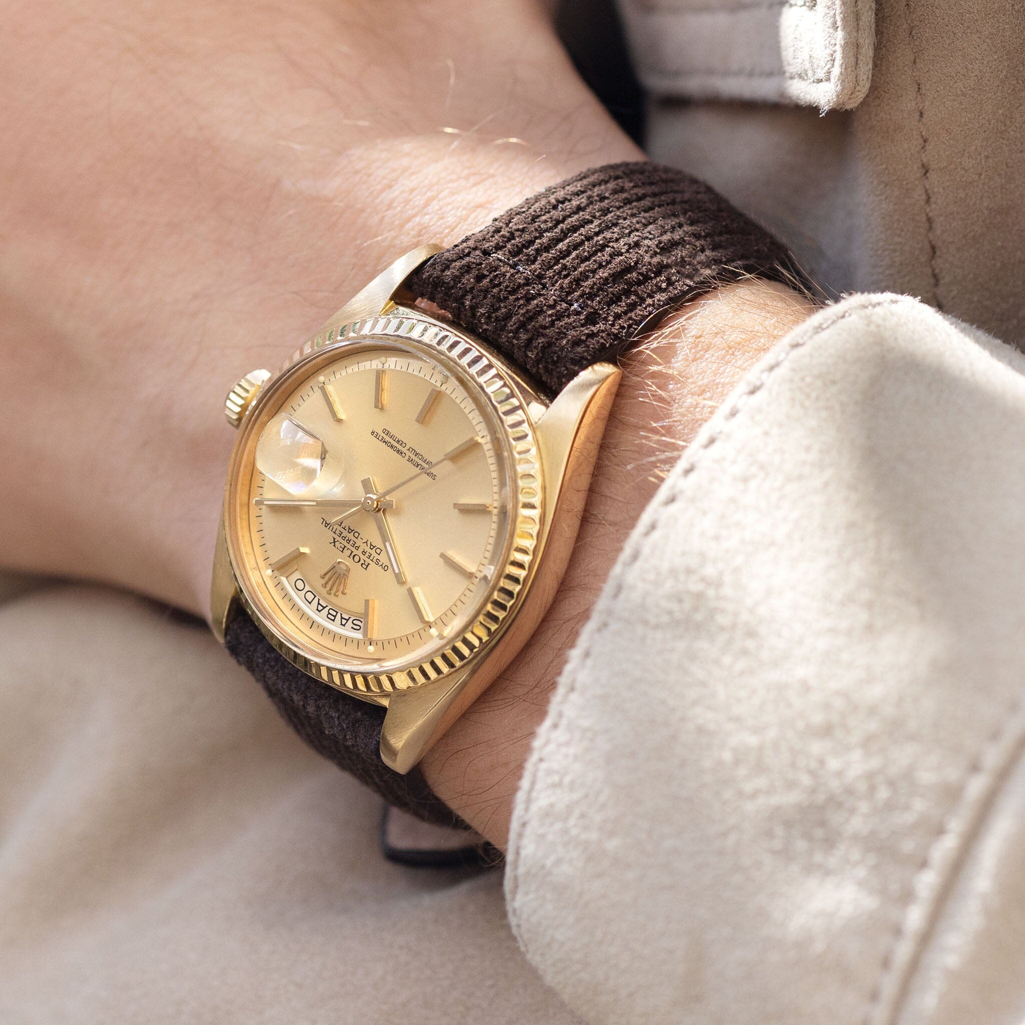 Velvet Style Brown Suede Leren Horlogeband