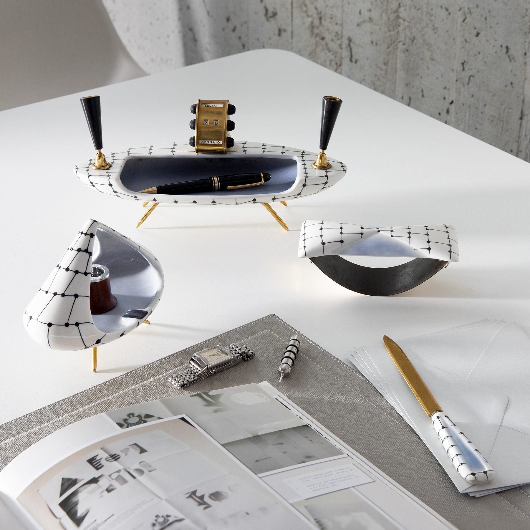 Mid Century Vintage Ceramic Desk Set