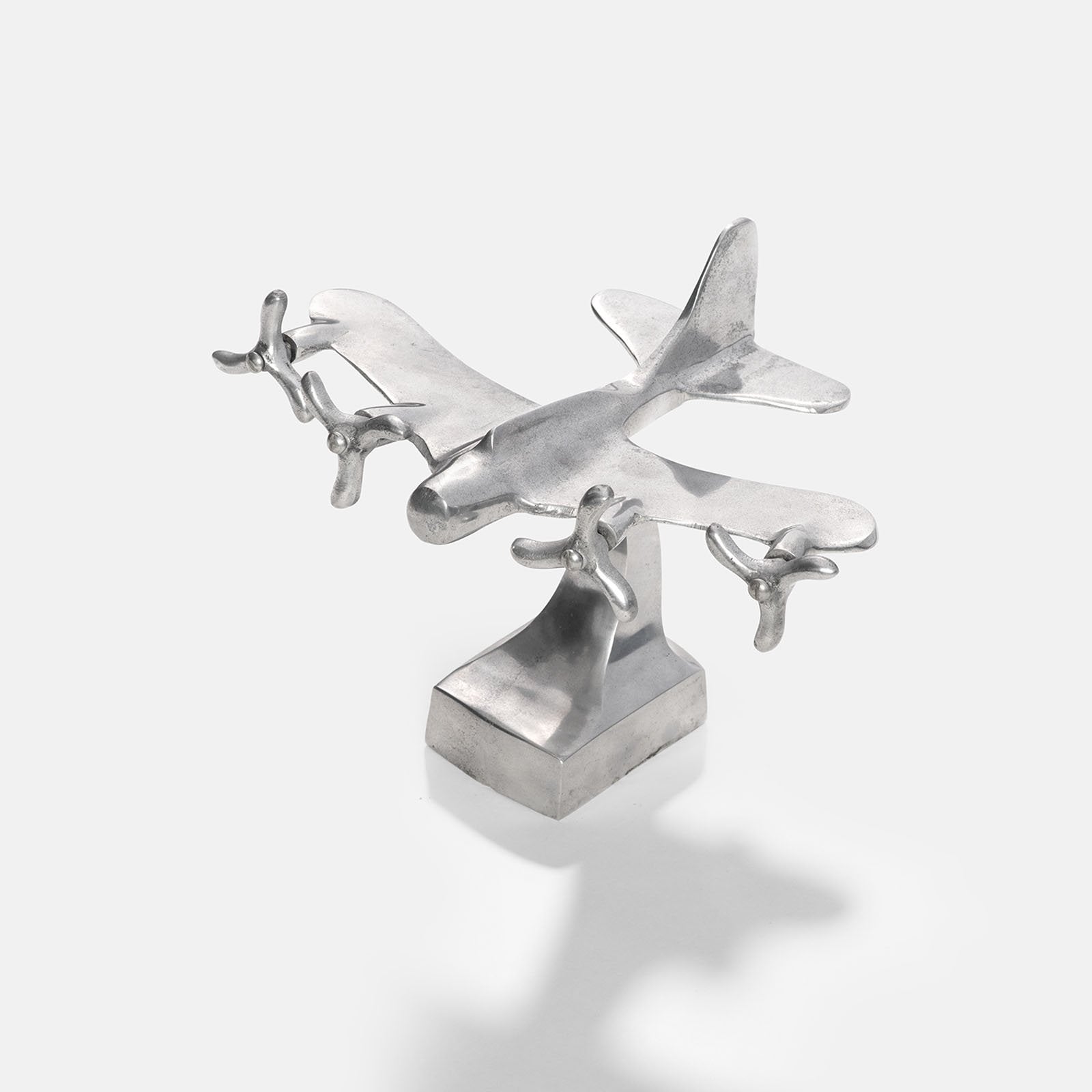 Vintage Aluminium 4 Prop Engined Model Airplane