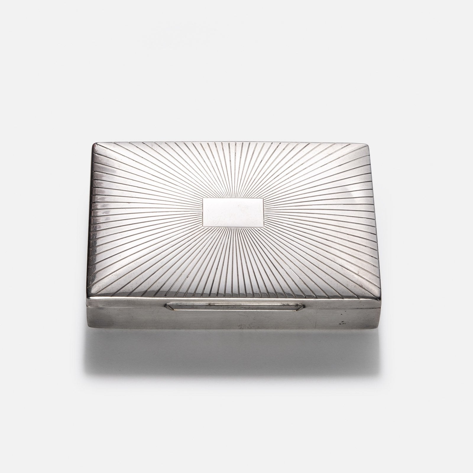 Vintage Art Deco Chrome and Wood Desk Box