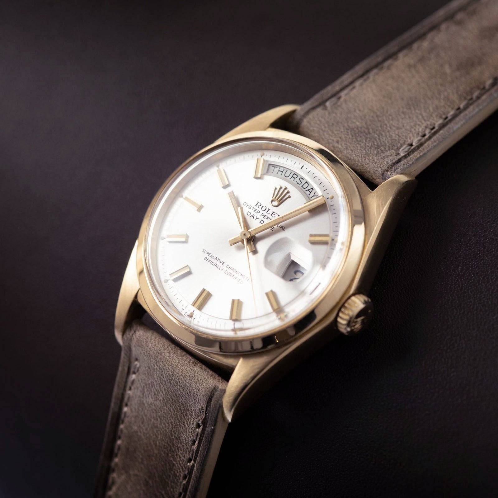 Smoke Grey Retro Leren Horlogeband