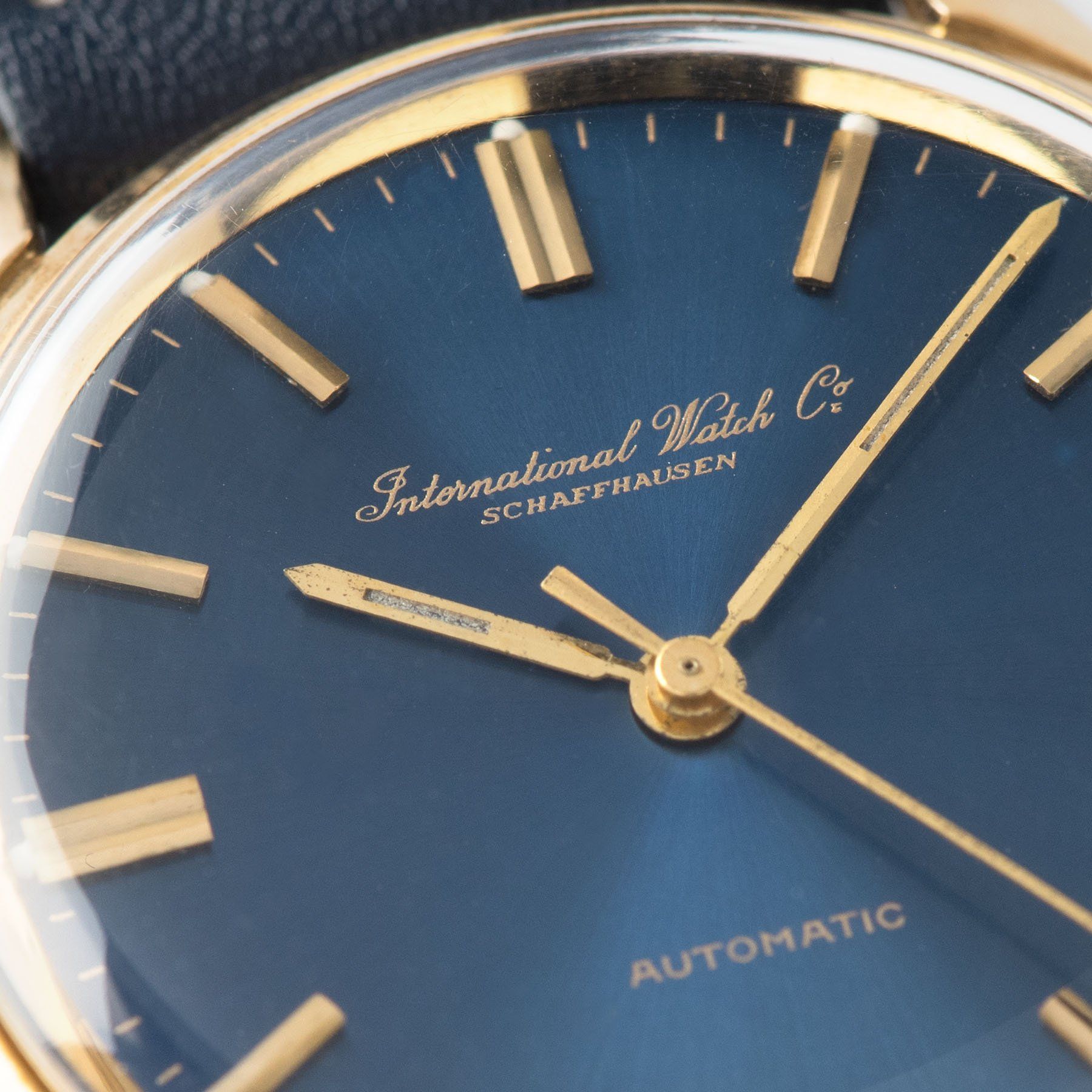 IWC Yellow Gold Dress Watch Blue Soleil Dial