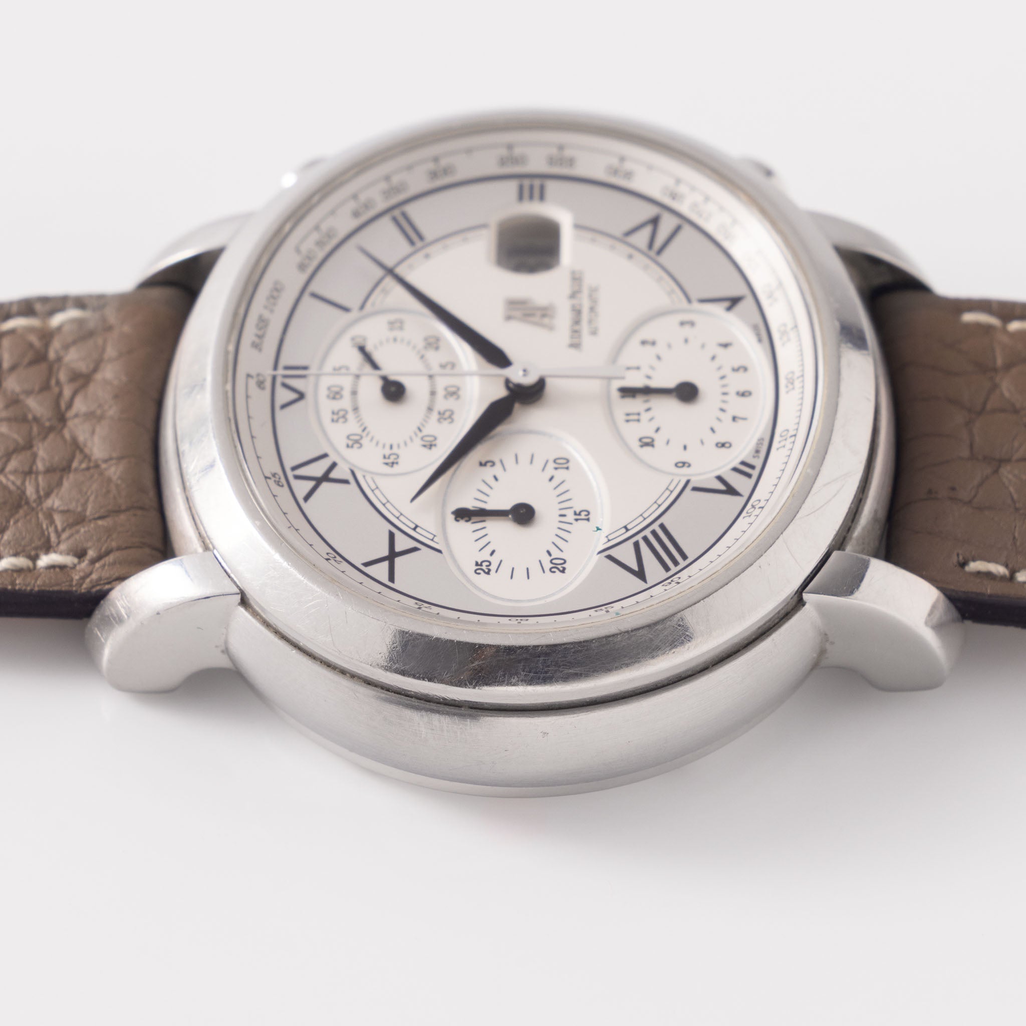 Audemars Piguet Millenary  Chronograph ref 25822ST two -tone silver dial with box